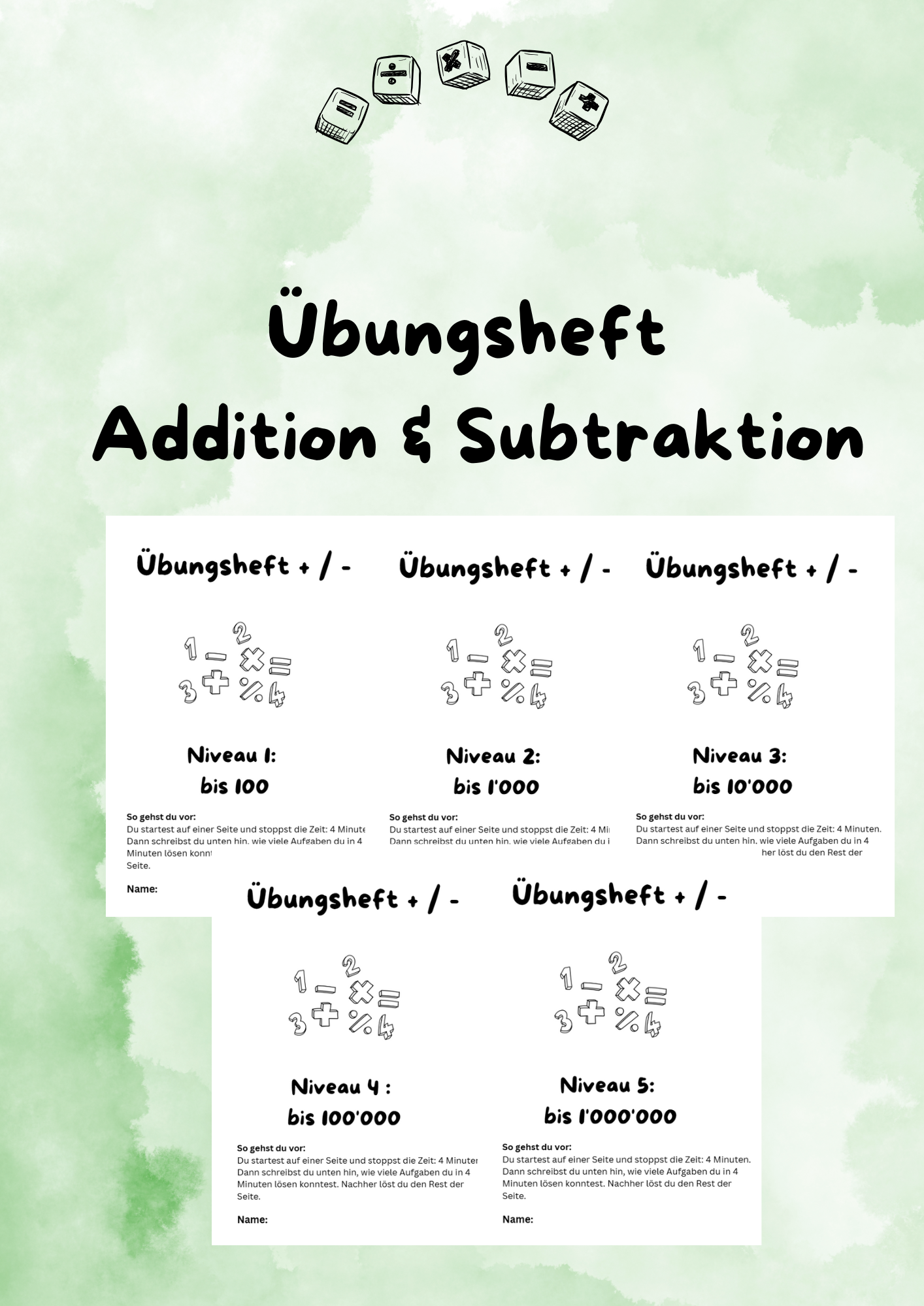 Übungsheft Kopfrechnen: Addition & Subtraktion – Unterrichtsmaterial im
