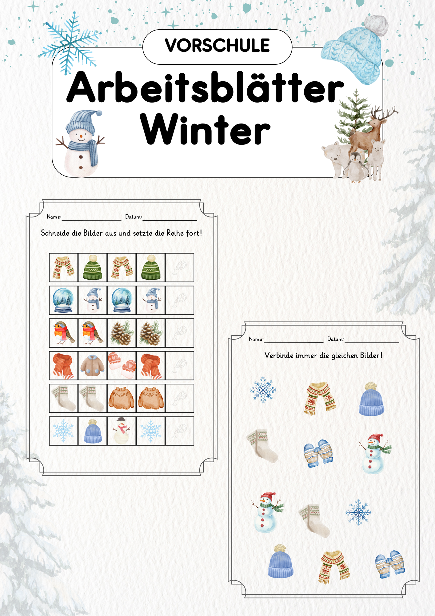 Arbeitsblätter Winter | Vorschule – Unterrichtsmaterial im Fach Kita