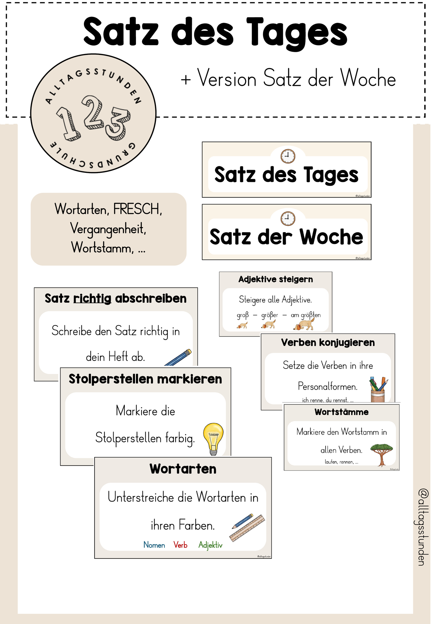 Satz Des Tages Der Woche Tafelmaterial Unterrichtsmaterial Im Satz Des Tages Der Woche Tafelmaterial Unterrichtsmaterial Im