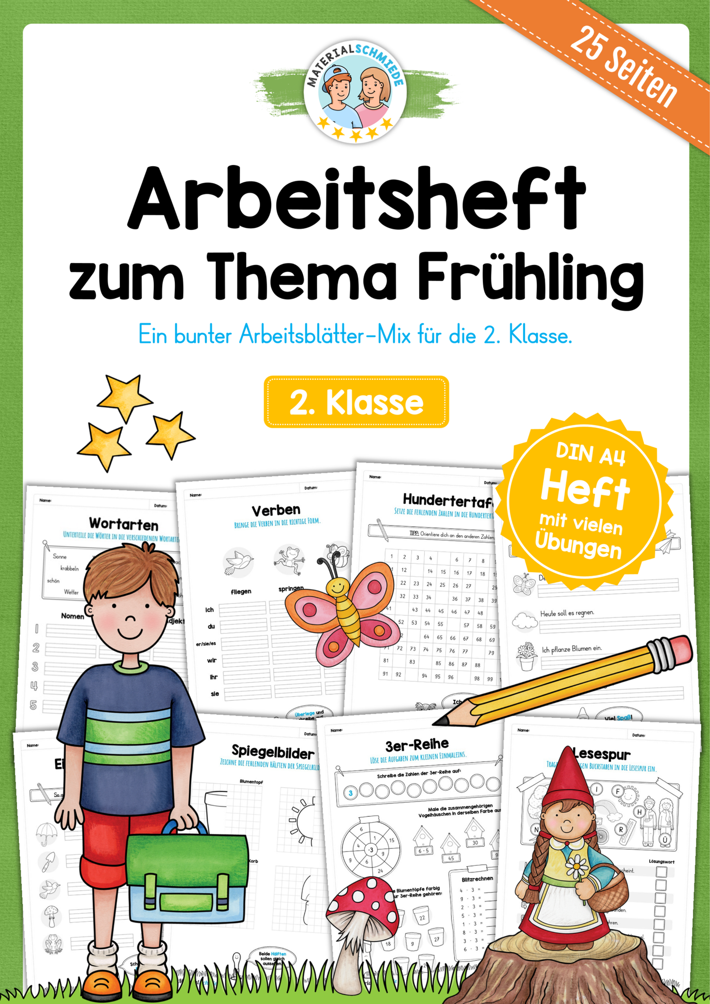 Materialpaket zum Frühling: 2. Klasse (25 Arbeitsblätter