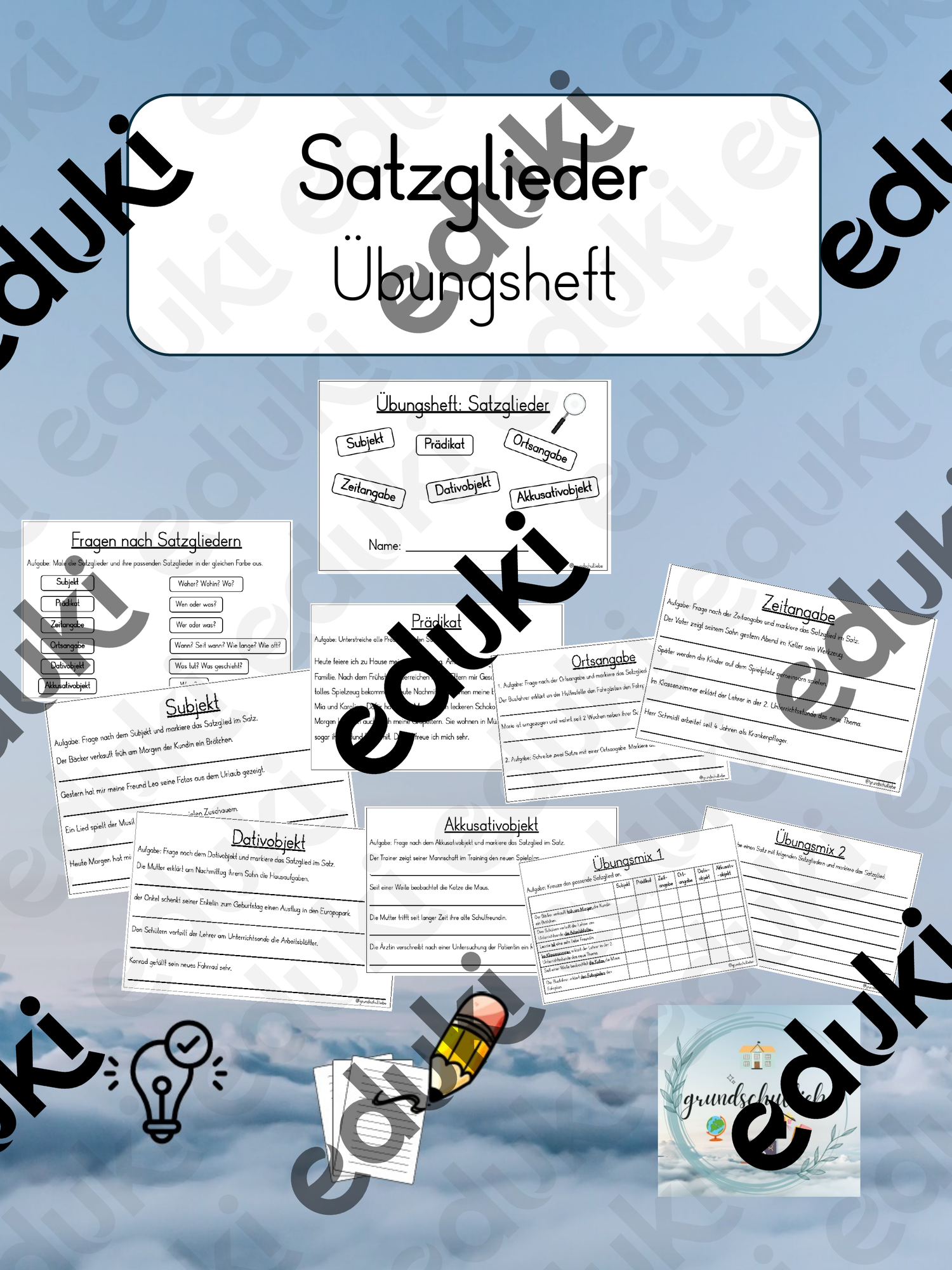 Übungsheft zu den Satzgliedern – Unterrichtsmaterial im Fach Deutsch