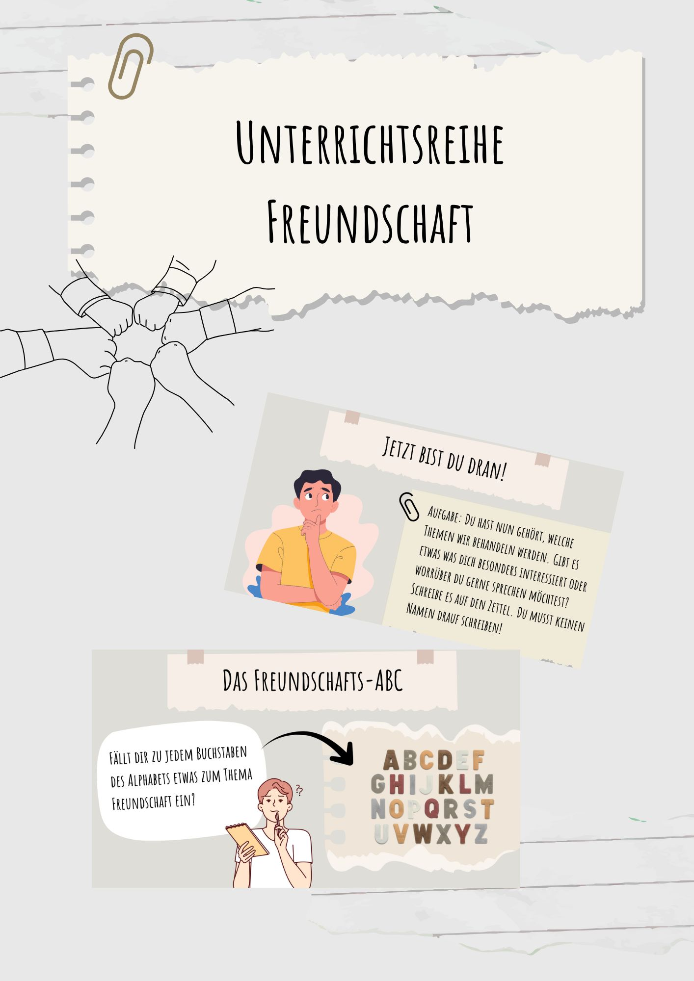 Unterrichtsreihe zum Thema Freundschaft – Unterrichtsmaterial in den ...