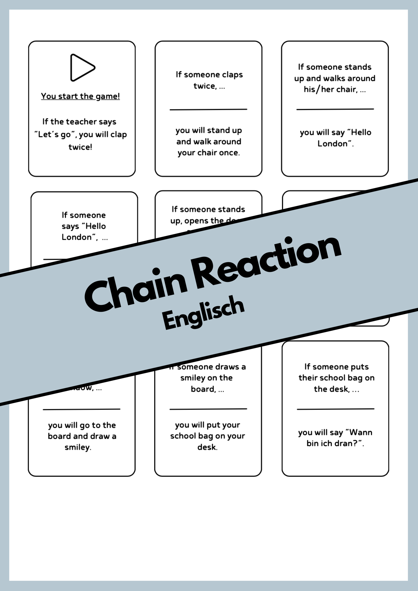 Chain Reaction / if-clause conditional type 1 – Unterrichtsmaterial im ...