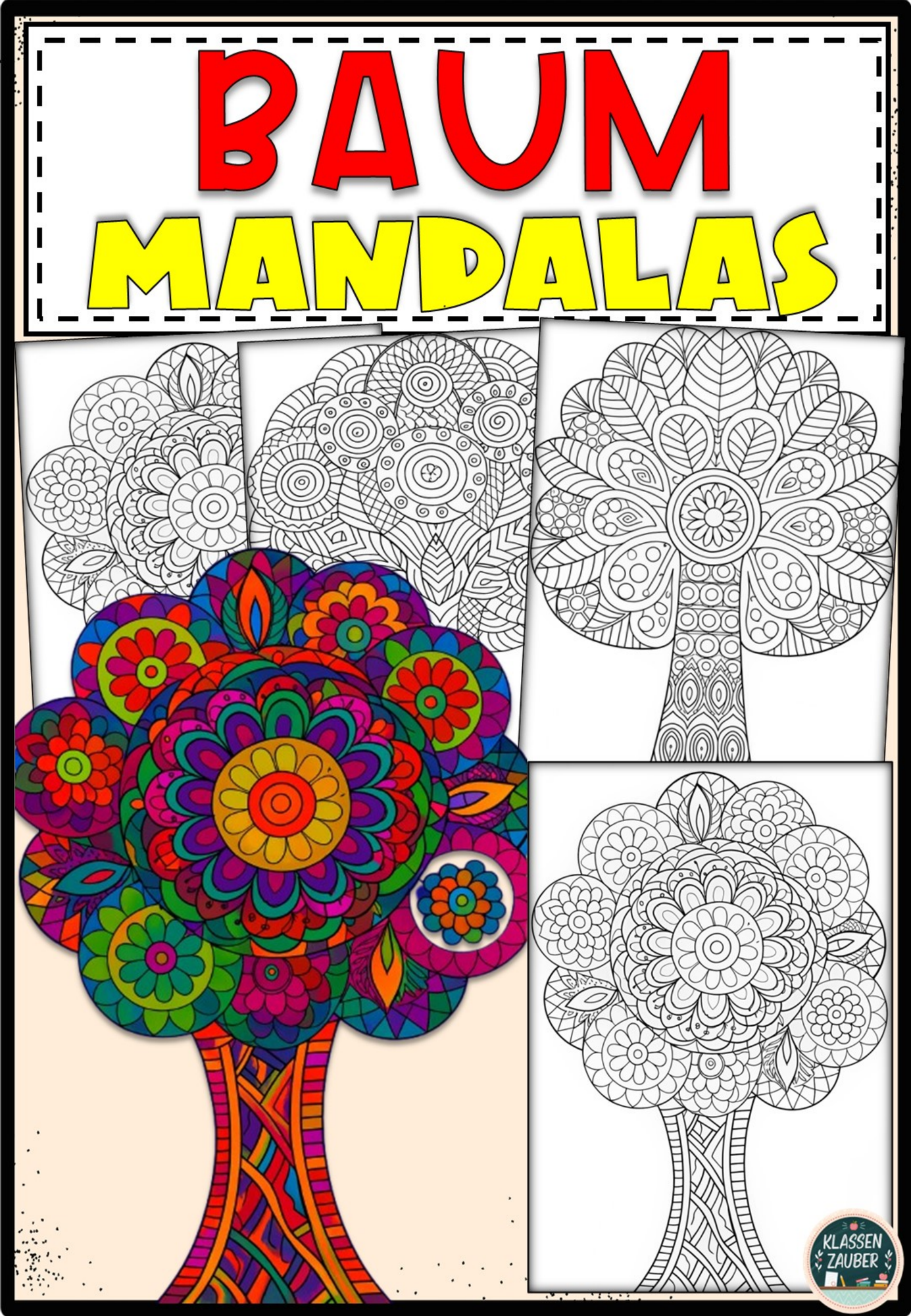 Baum mandalas kreative Ausmalvorlagen – Unterrichtsmaterial in den