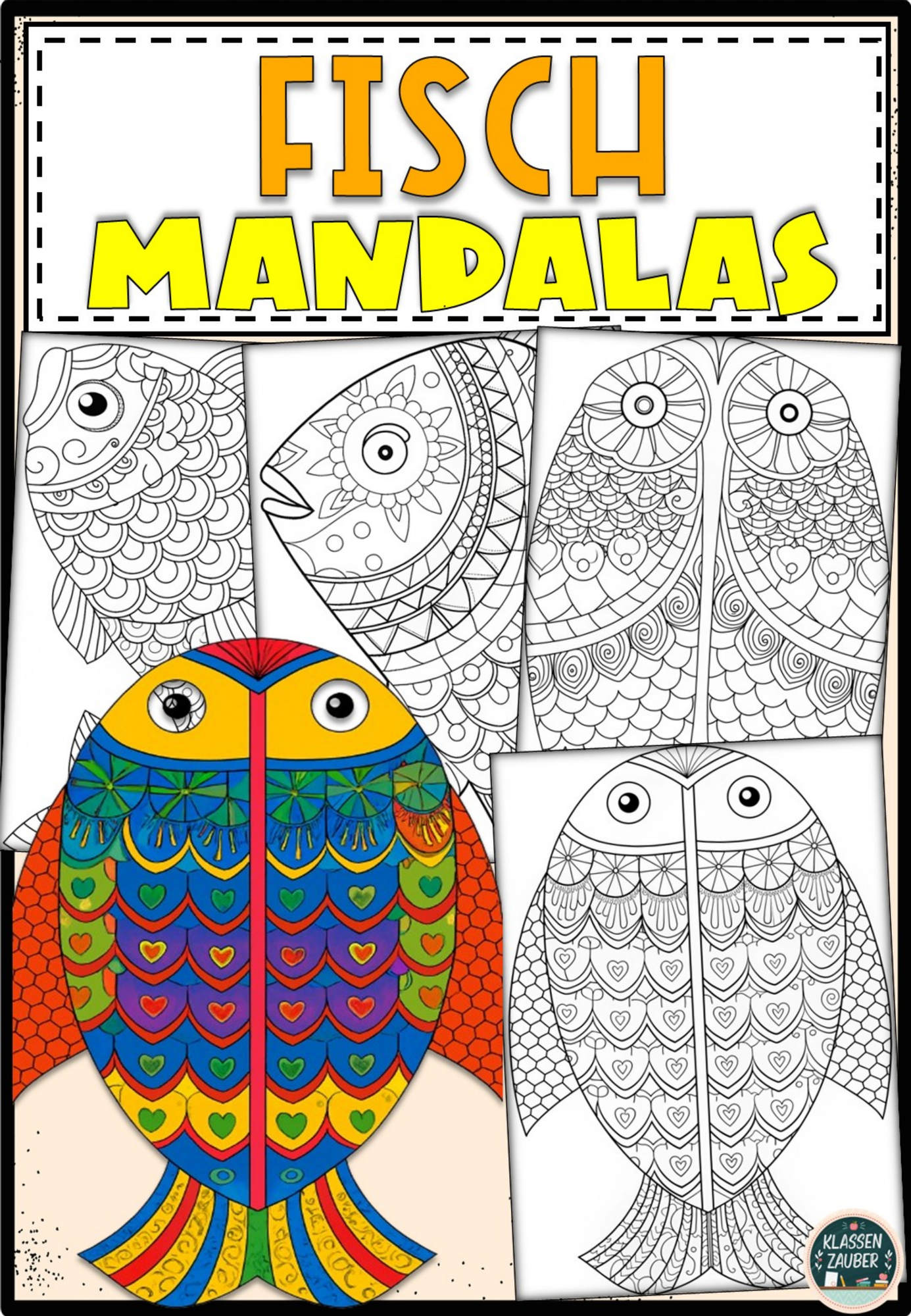 Fisch mandalas kreative Ausmalvorlagen – Unterrichtsmaterial in den