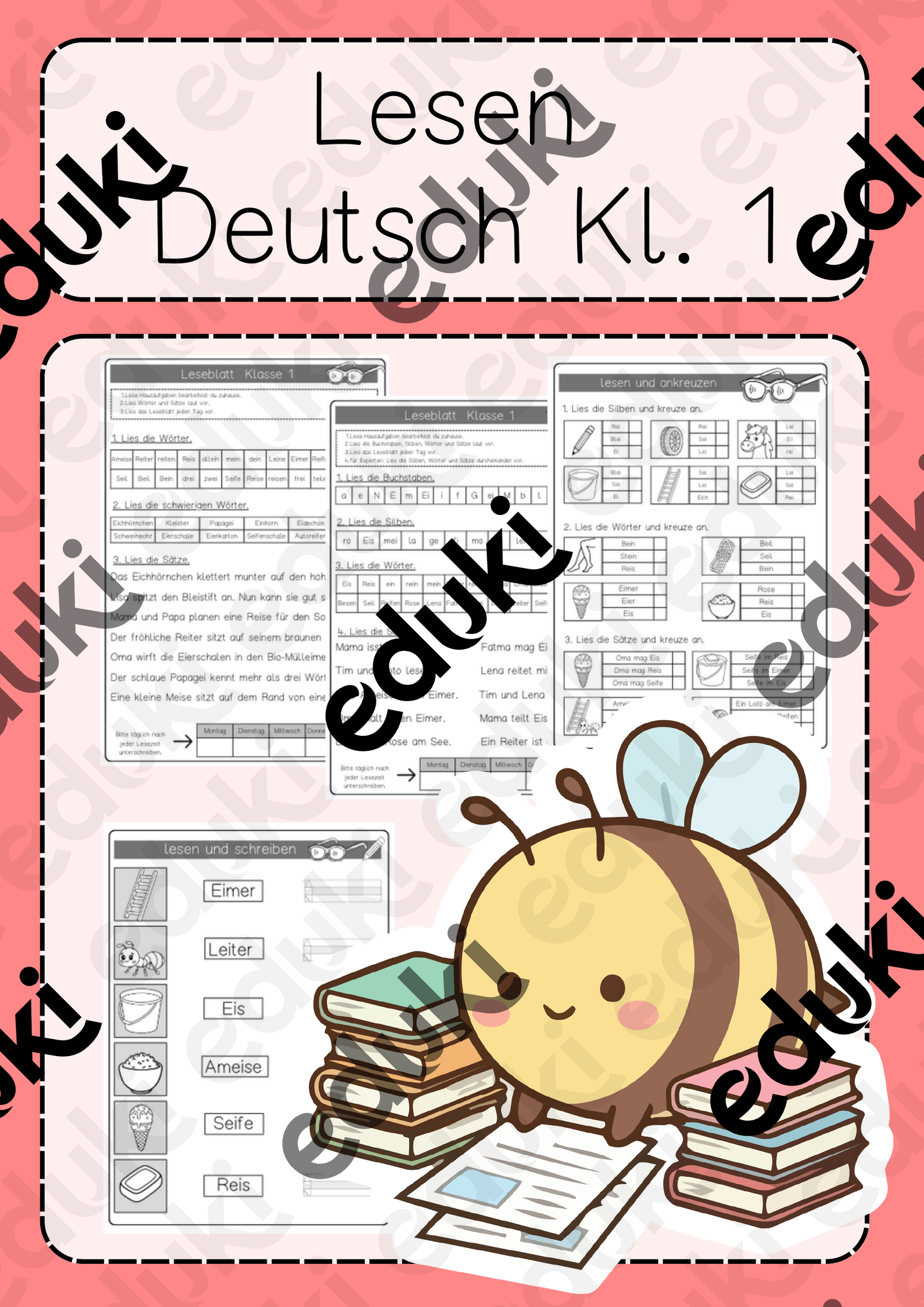 Lesen Klasse 1 ankreuzen, Leseblatt, schreiben mit Ei, ei