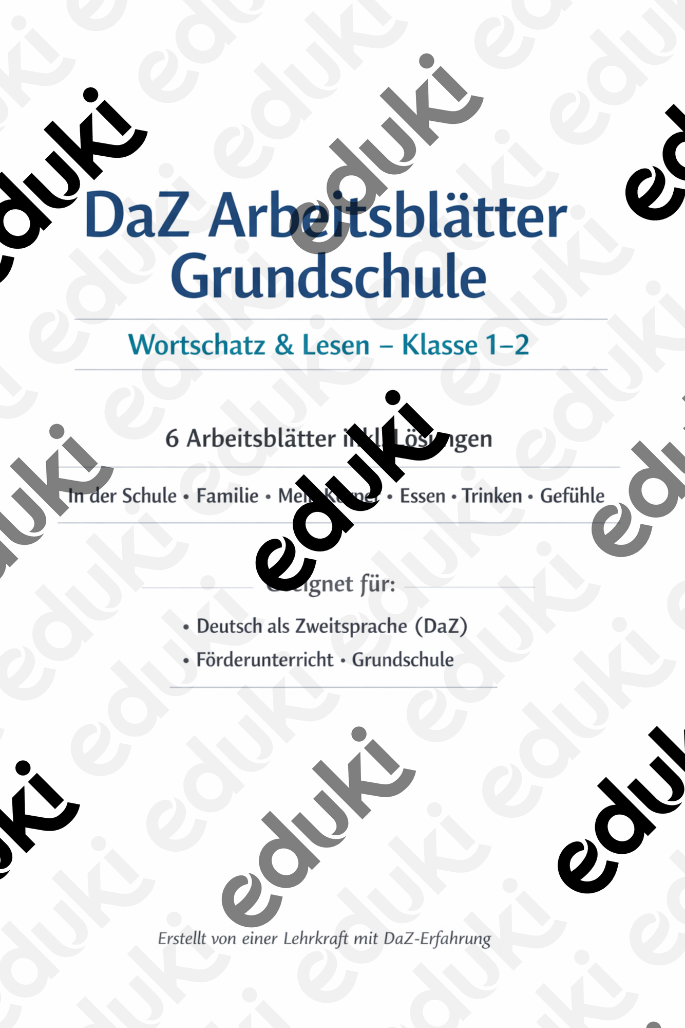 DaZ Arbeitsblätter Grundschule - Wortschatz & Lesen Kl. 1-2