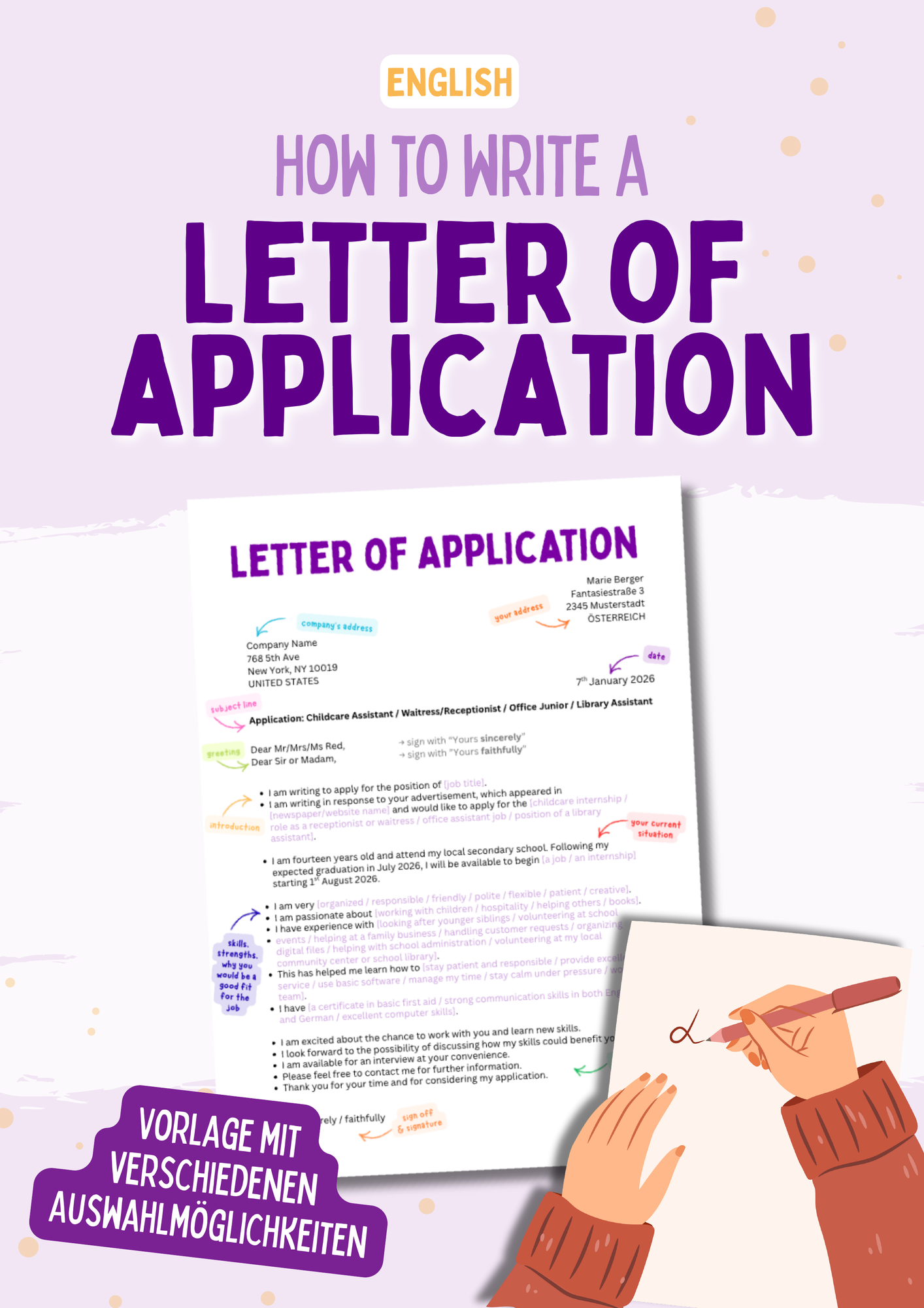 How to Write a Letter of Application – Unterrichtsmaterial im Fach Englisch