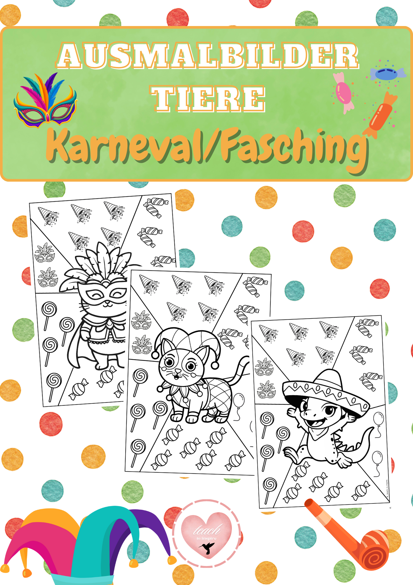 ausmalbilder-tiere-karneval-fasching-unterrichtsmaterial-im-fach