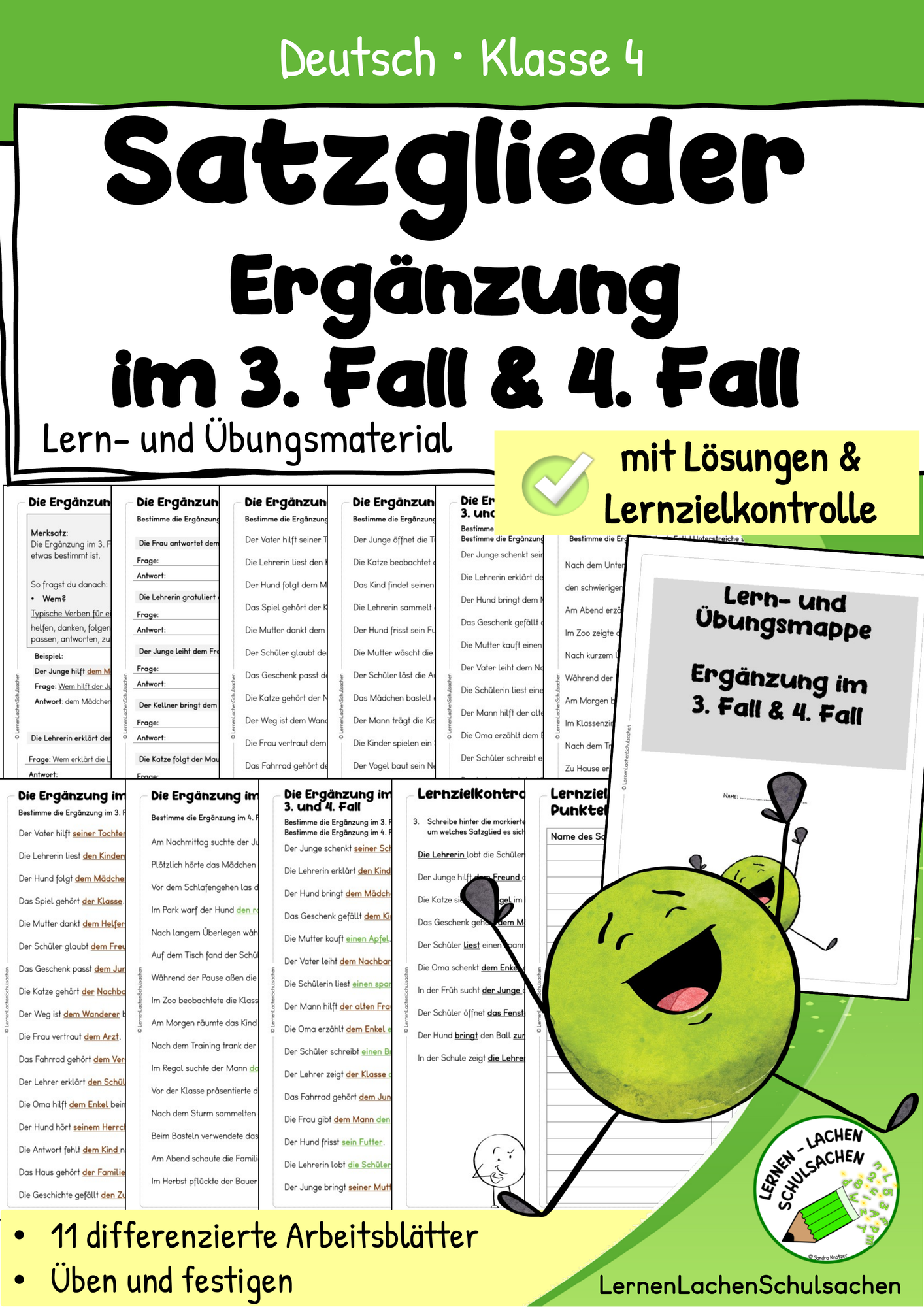 Satzglieder – Ergänzung im 3. Fall & 4. Fall | Arbeitsblätter, Übungen
