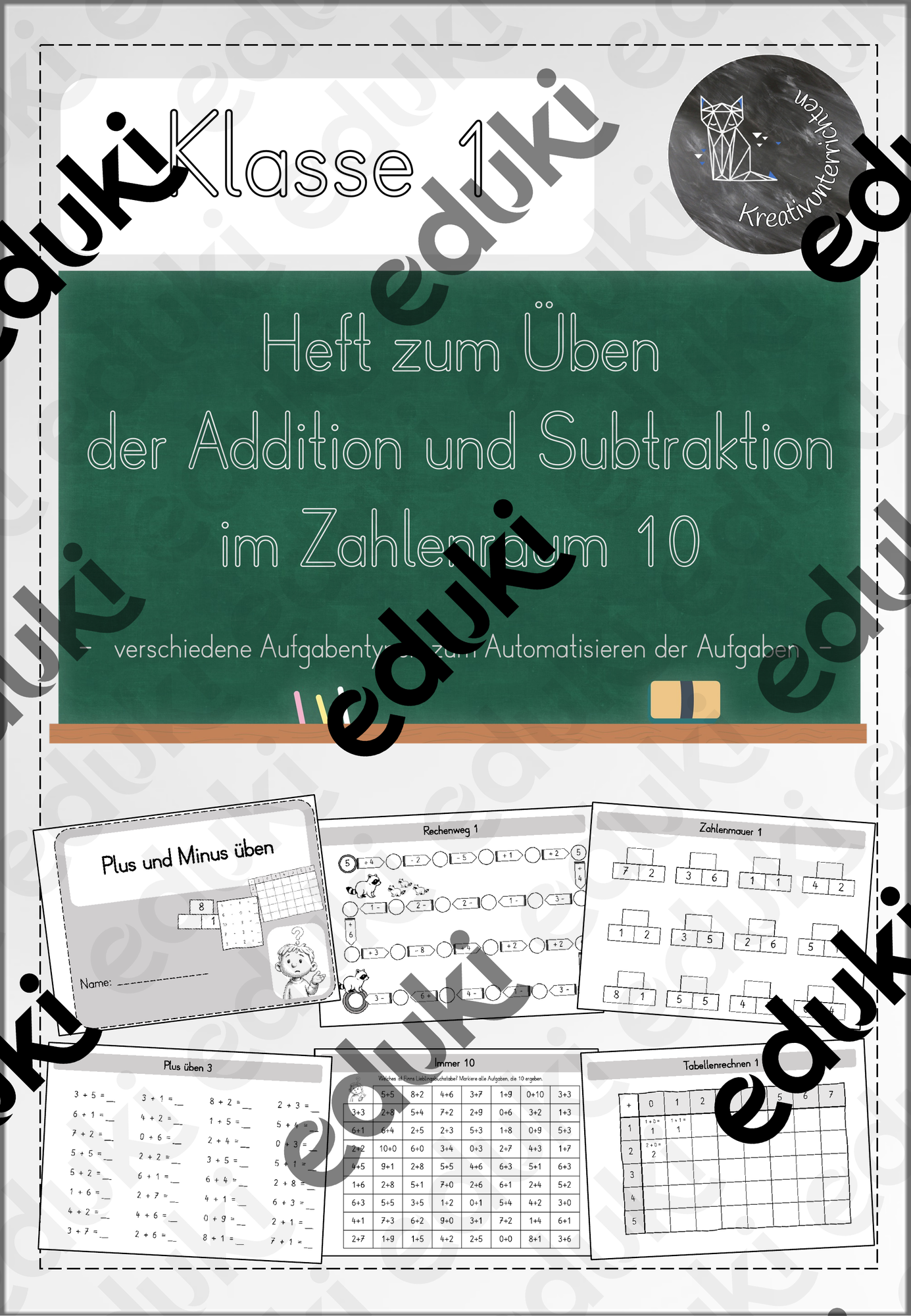 Heft zur Addition und Subtraktion ZR 10 – Unterrichtsmaterial im Fach