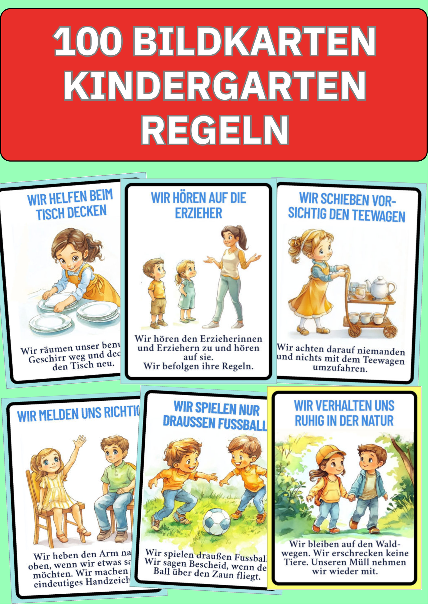 Kita-Regeln verständlich machen – 100 Bildkarten für den Gruppenalltag