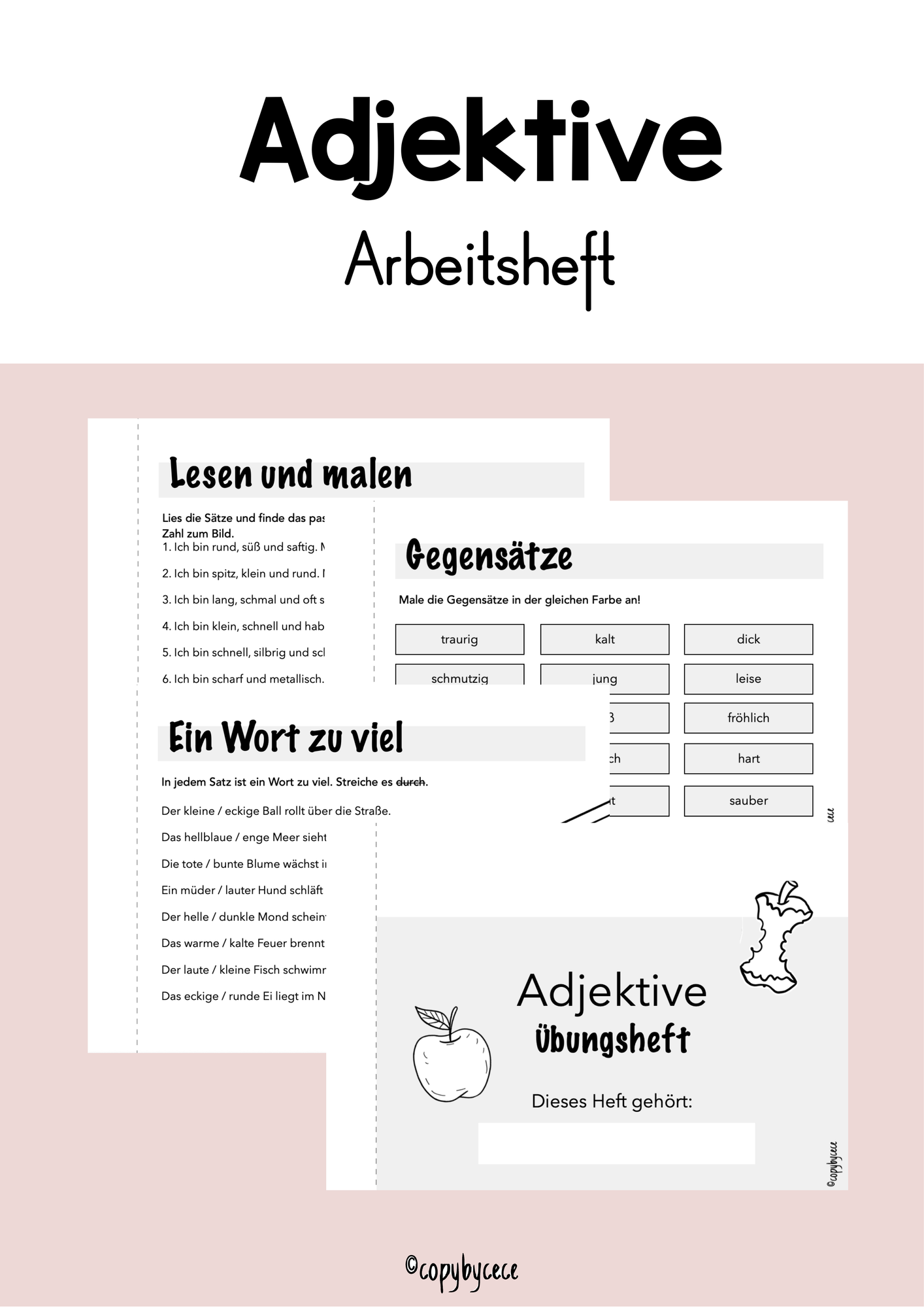 ADJEKTIVE - Übungsheft – Unterrichtsmaterial im Fach Deutsch