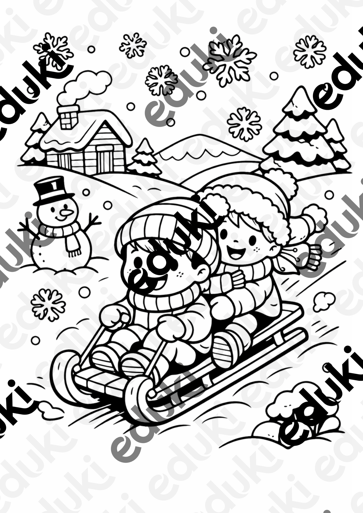 Ausmalbilder Winter zum Ausdrucken – Unterrichtsmaterial im Fach Kunst