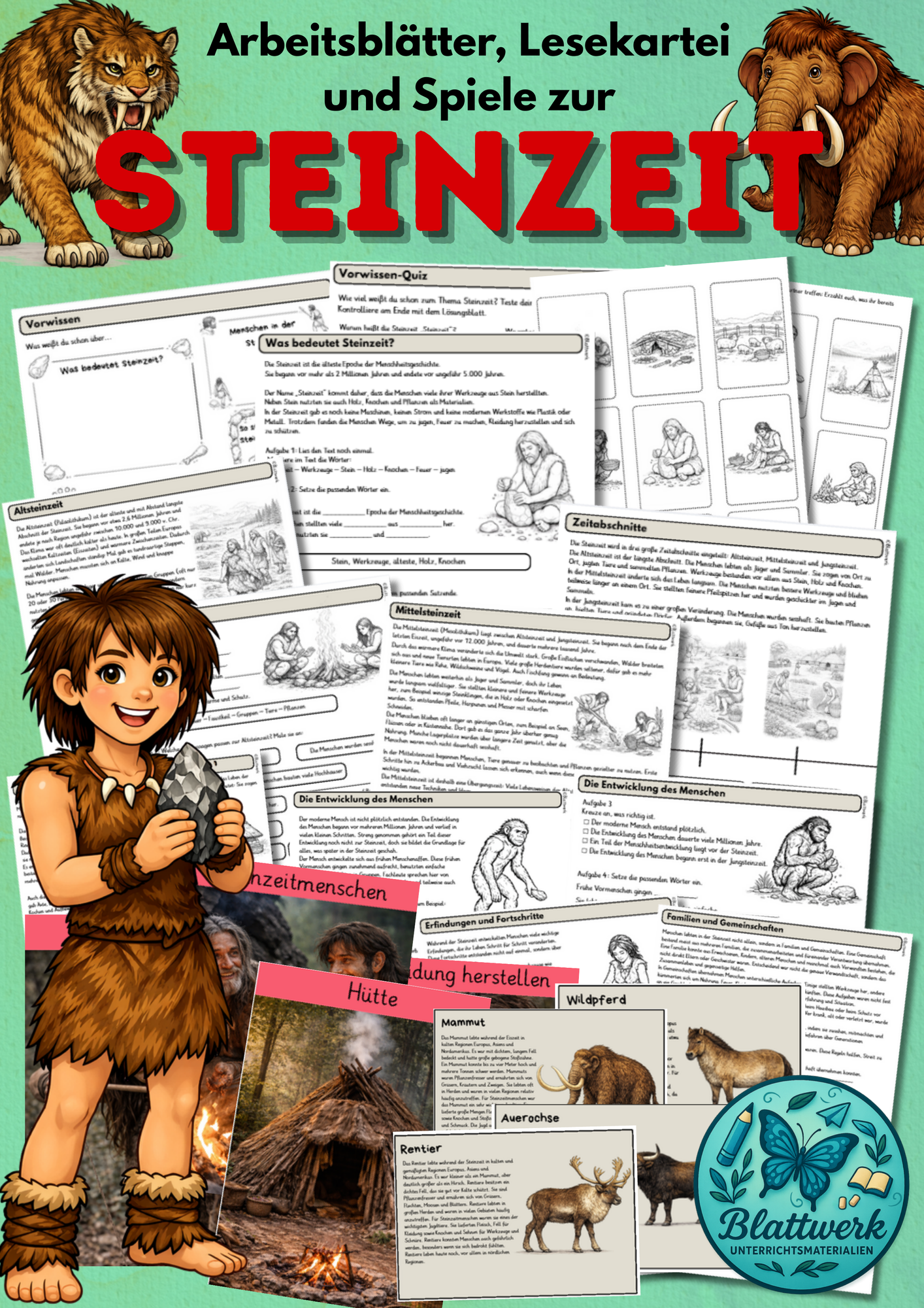 steinzeit spielzeug Steinzeit, prähistorisch, Geschichte, Arbeitsblätter, Kartei und Spiel