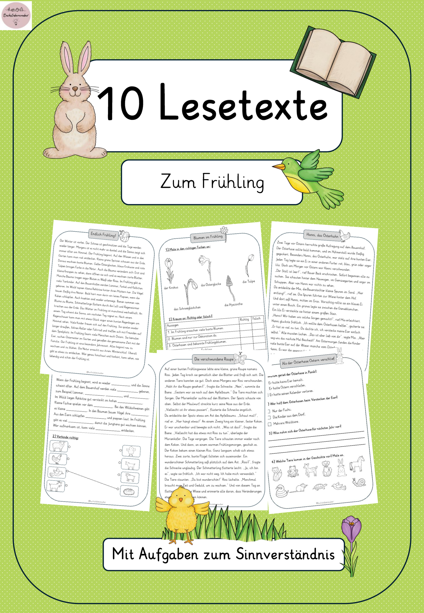 10 Lesetexte (Paket) - Frühling - mit Aufgaben – Unterrichtsmaterial in