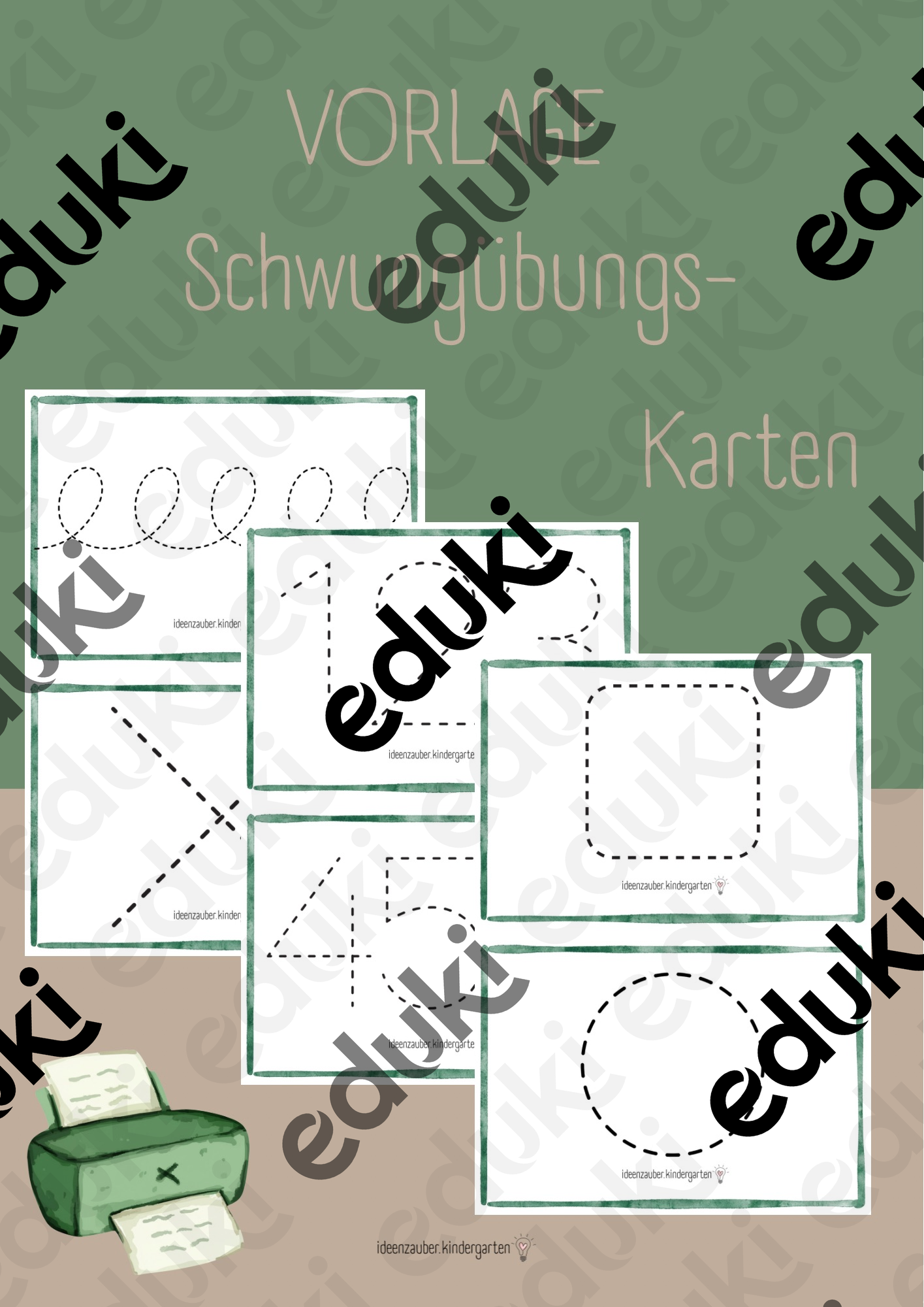 Vorlage Schwungübungen Karten – Unterrichtsmaterial im Fach