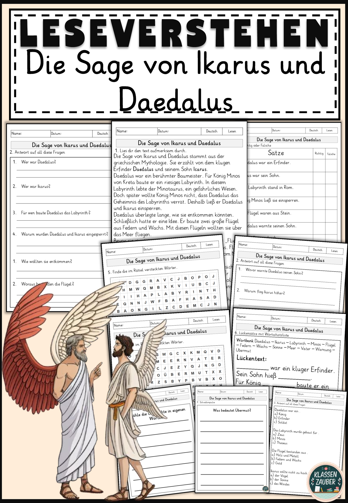 Die Sage Von Ikarus Und Daedalus Lesen Und Verstehen Arbeitsbl tter Mit die-sage-von-ikarus-und-daedalus-lesen-und-verstehen-arbeitsbl-tter-mit