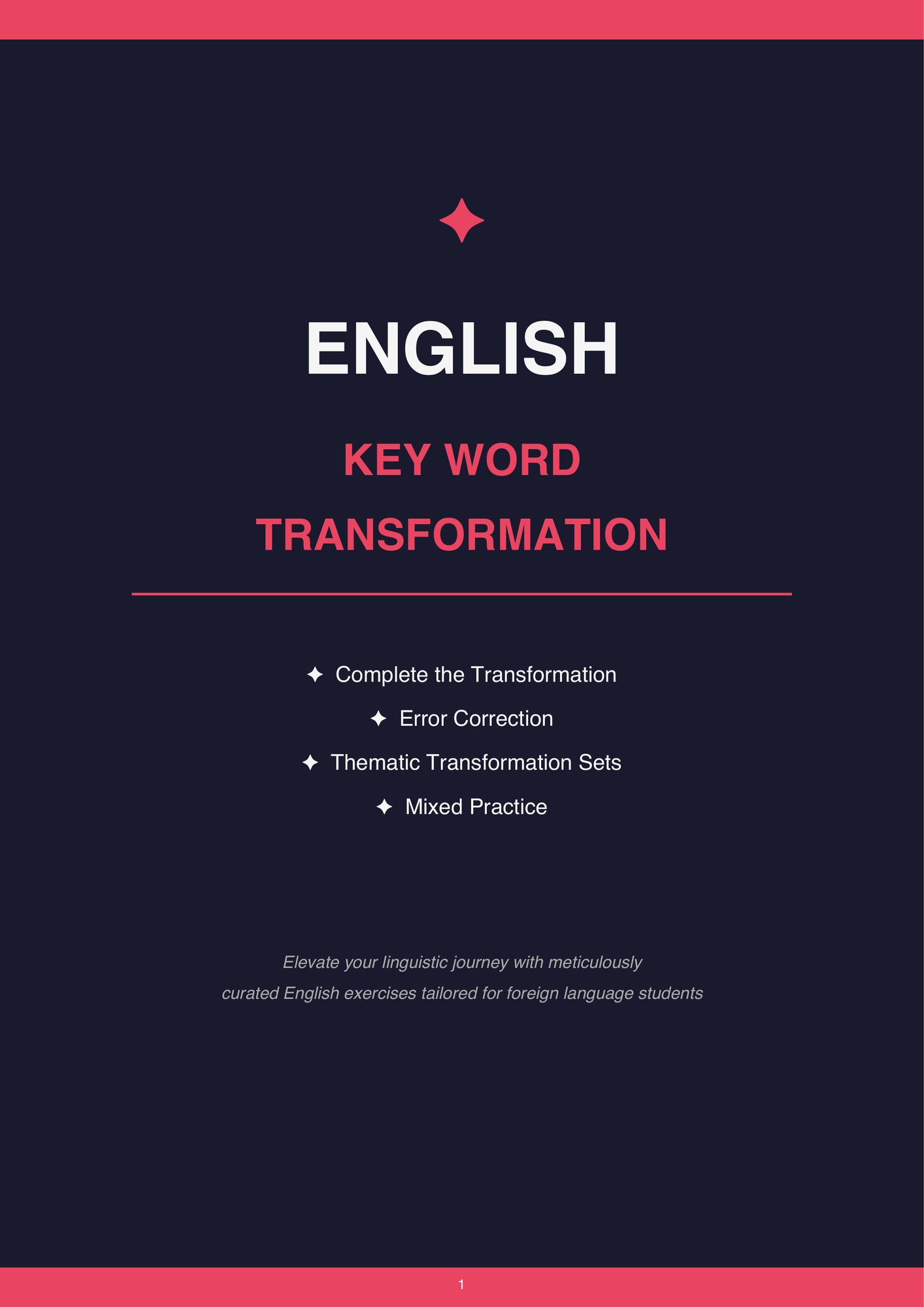 🔑 ENGLISH | Key Word Transformation – Complete Exercise Package ...