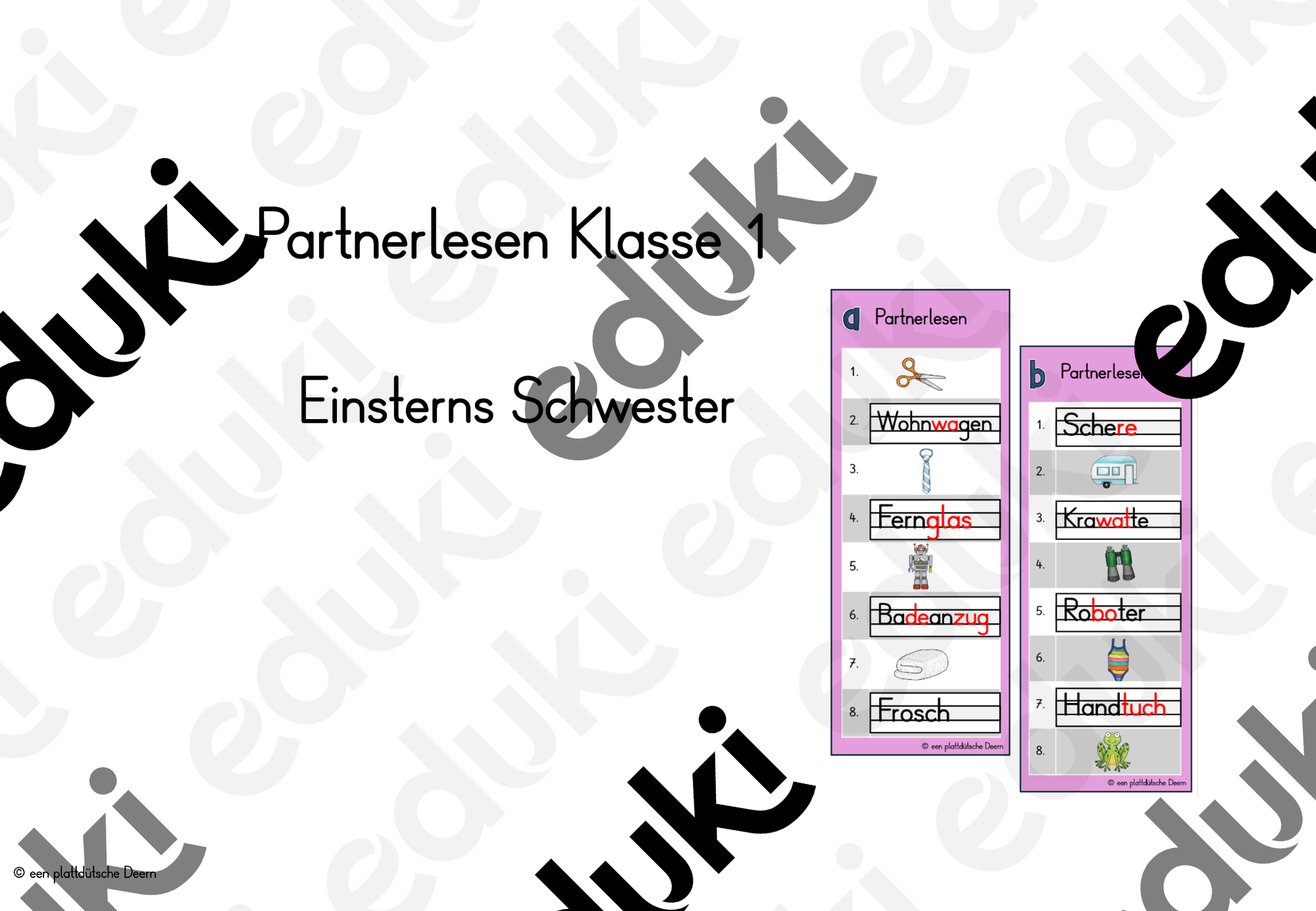 Partnerlesen Klasse 1 - Einsterns Schwester – Unterrichtsmaterial im