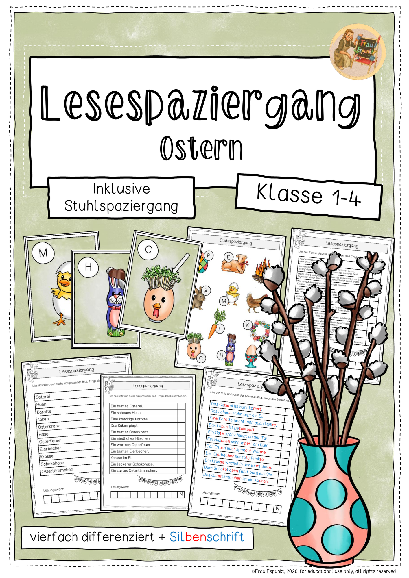 Lesespaziergang Ostern - Klasse 1 bis 4 – Unterrichtsmaterial im Fach