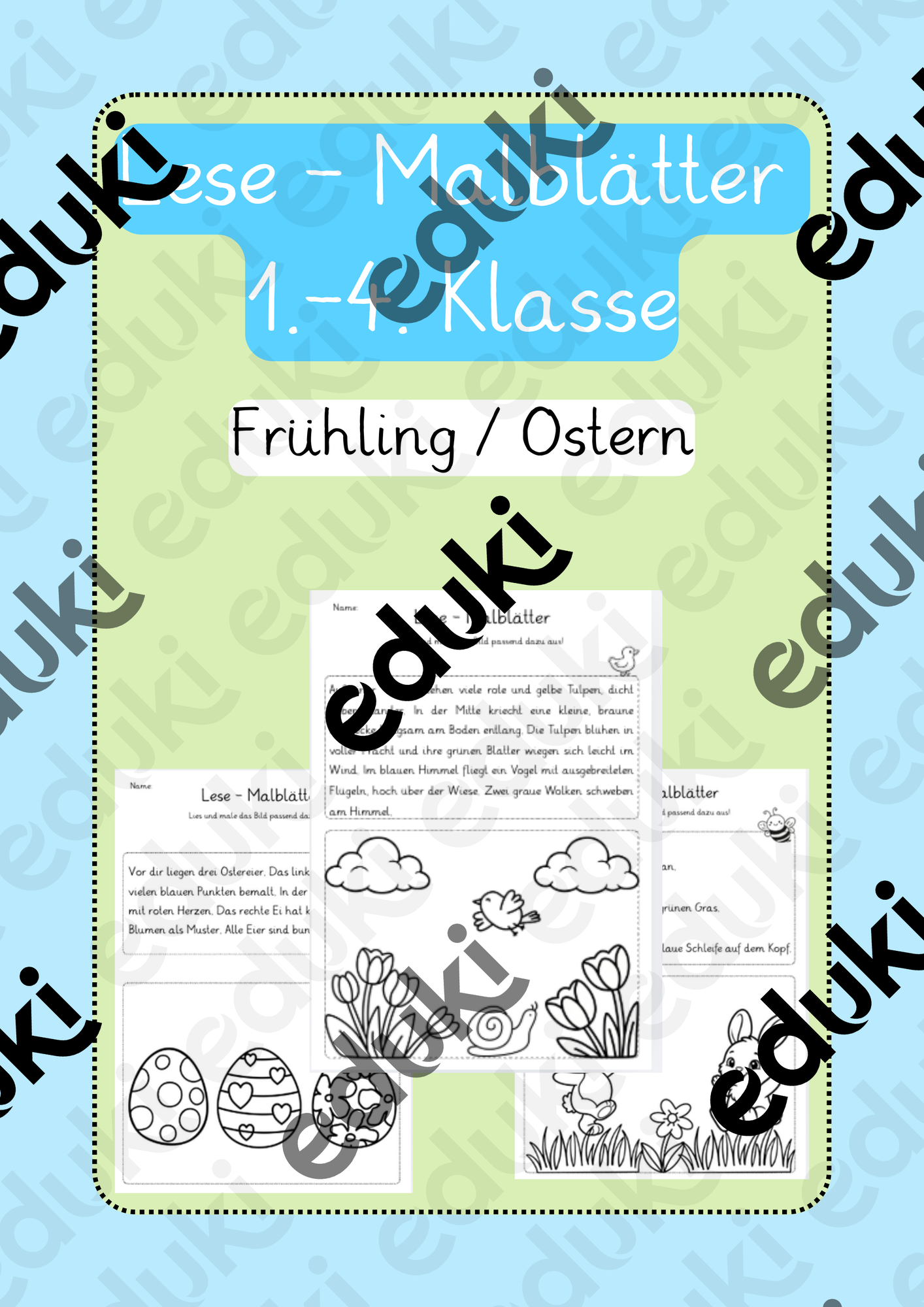 Lese-Mal-Blätter Frühling (Liesmalheft) Kl.1-4 – Unterrichtsmaterial in ...