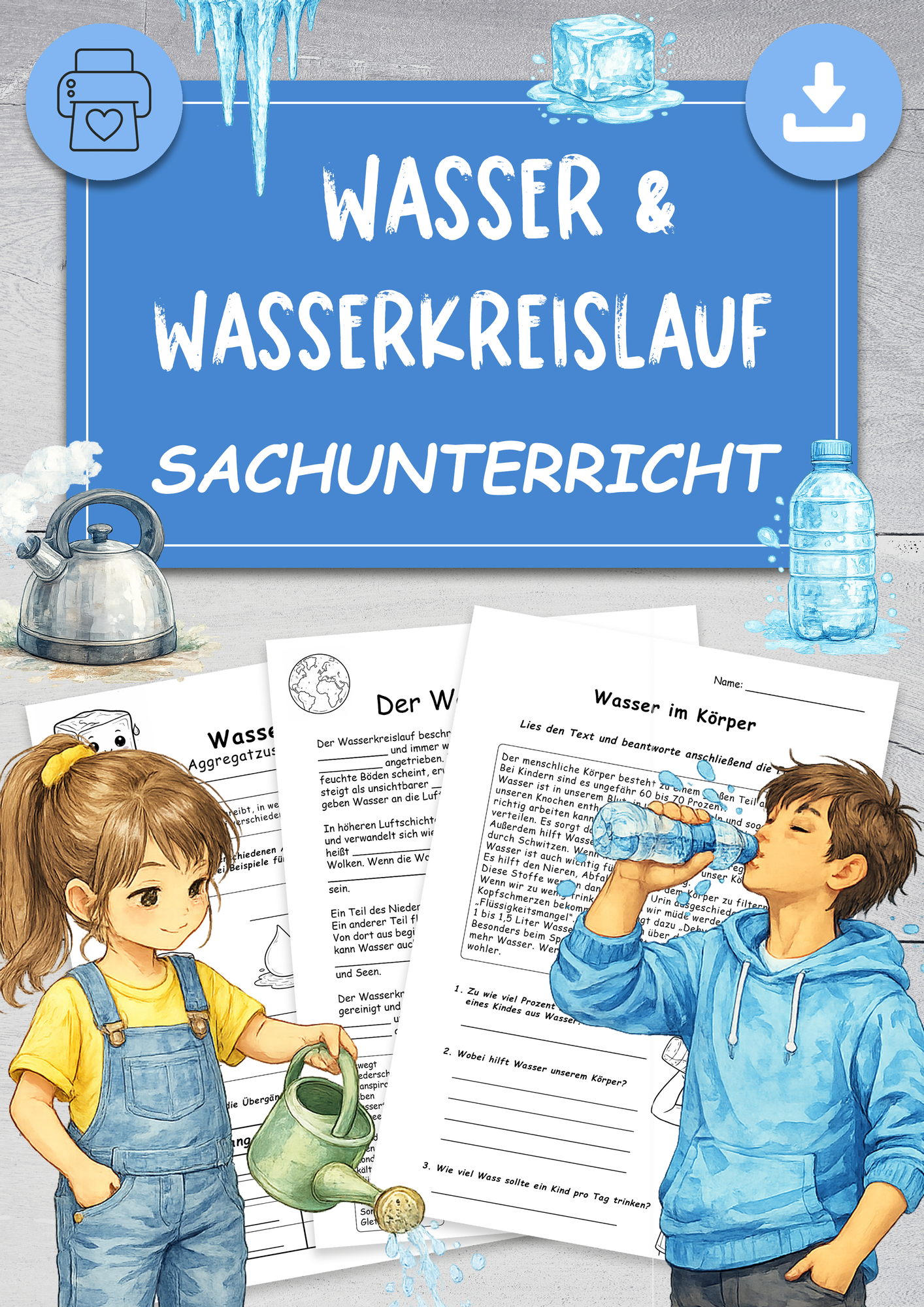 WASSER und Wasserkreislauf Materialpaket Sachunterricht