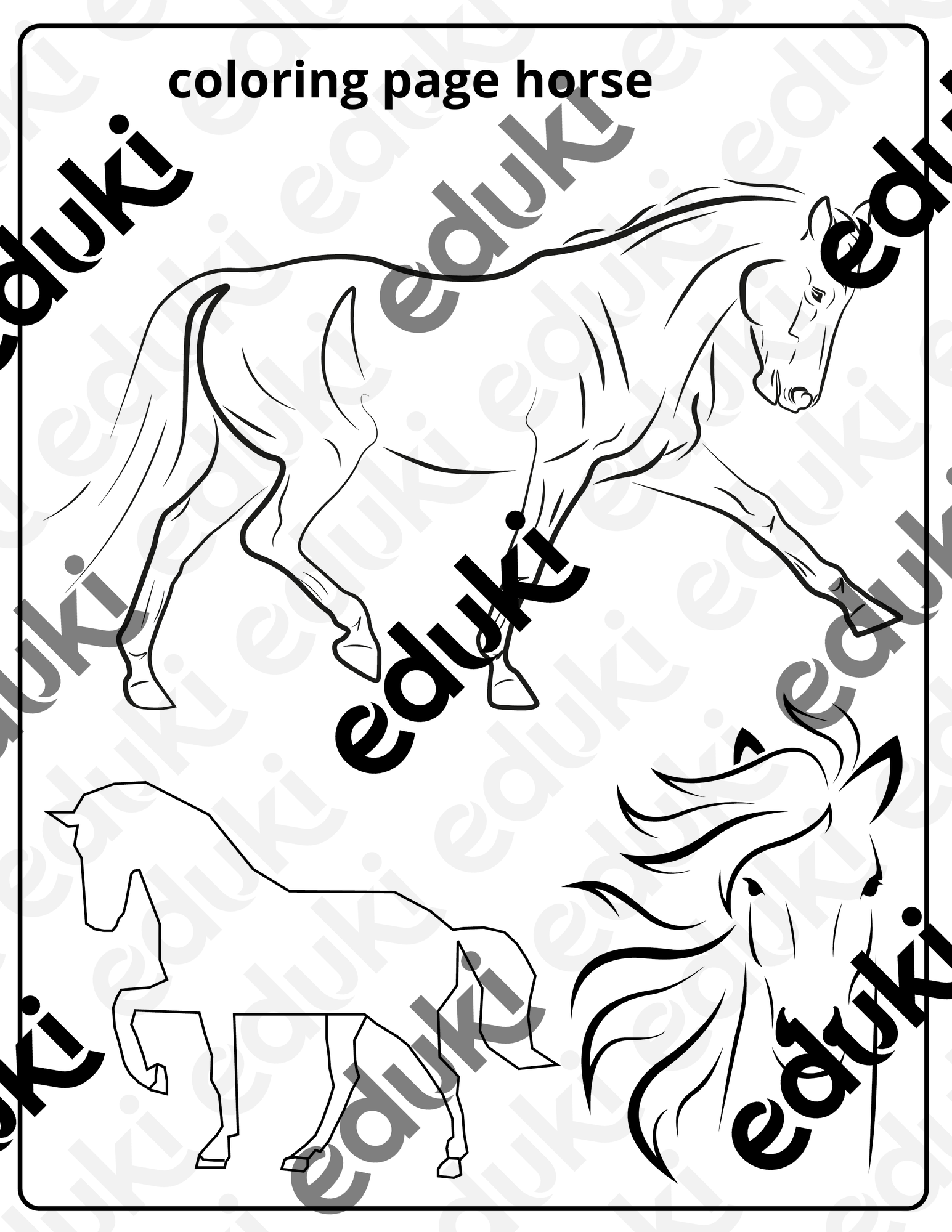 coloring page horse - Ressource pédagogique pour ton cours de ...