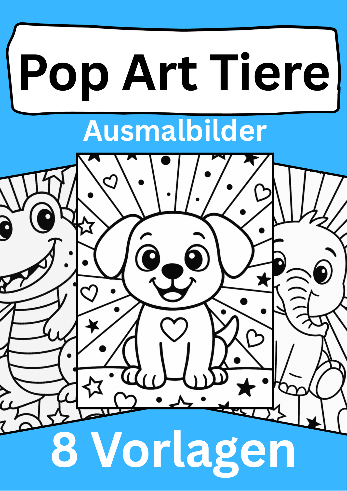 Pop Art Tiere 🎨 Ausmalbilder – Unterrichtsmaterial im Fach Kunst