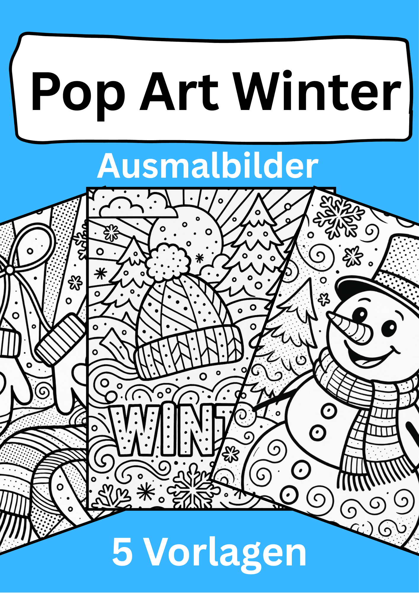 Pop Art Winter ️ Ausmalbilder – Unterrichtsmaterial in den Fächern