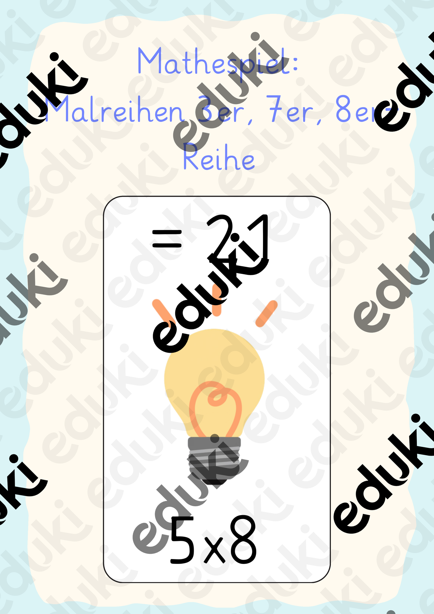 Mathespiel: Malrechnen 3,7,8-Reihe (28 Karten) – Unterrichtsmaterial im