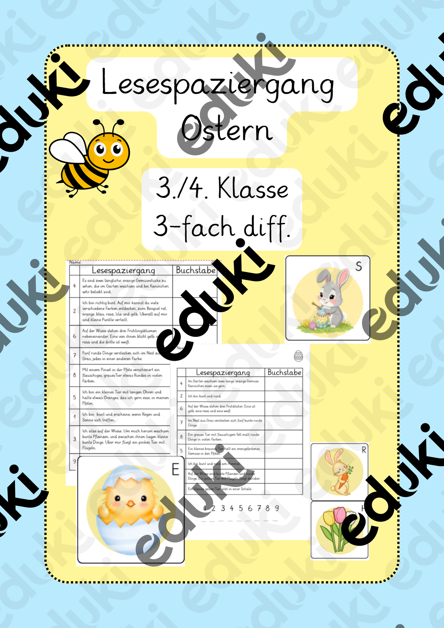Lesespaziergang Ostern Frühling: 3./4. Klasse – Unterrichtsmaterial in