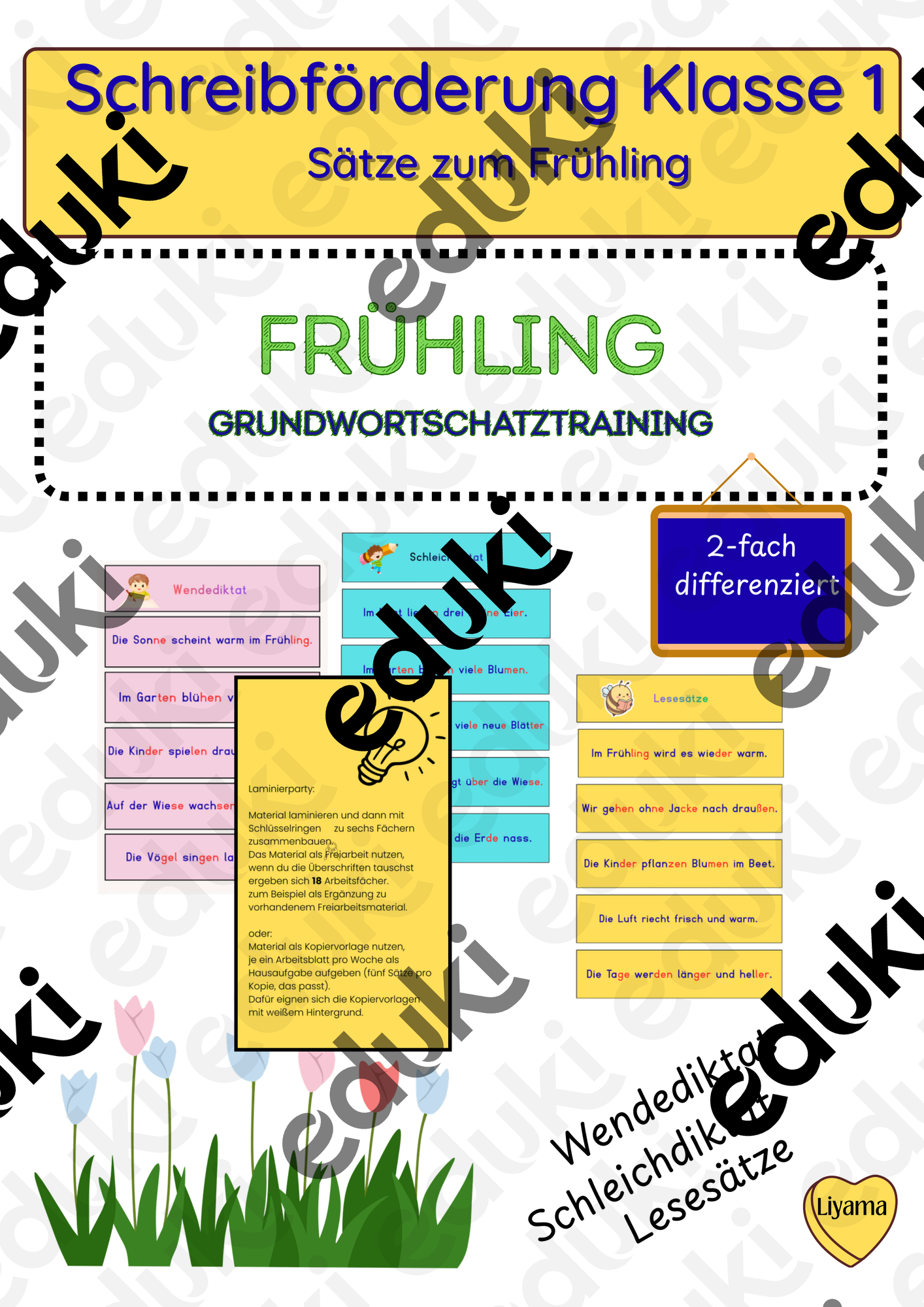 Schreibtraining/Lesetraining Klasse 1 Grundwortschatz Frühling