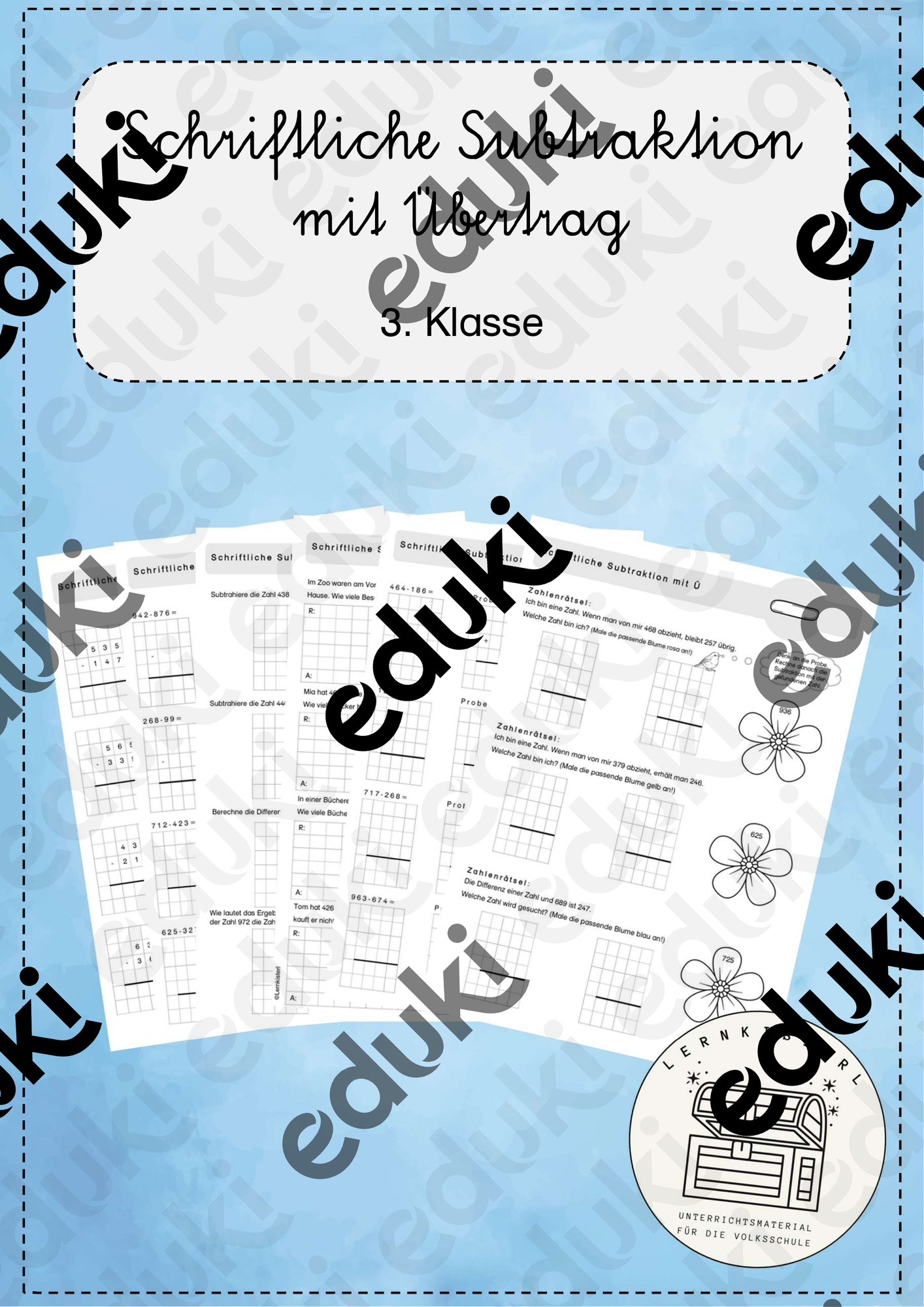 schriftliche Subtraktion mit Übertrag – Unterrichtsmaterial im Fach
