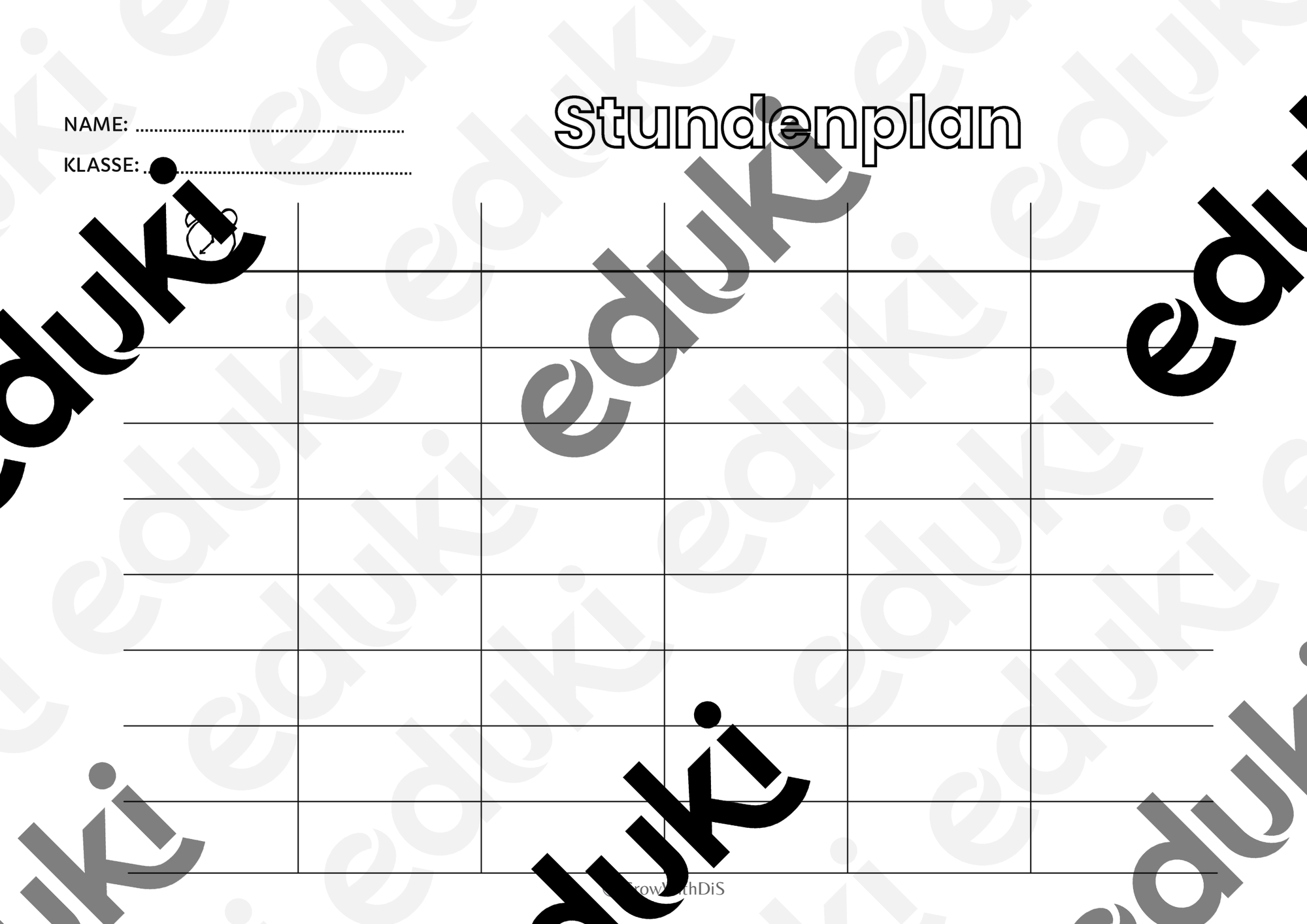 Gestalte deinen eigenen Stundenplan | Blanko Stundenplan zum ...