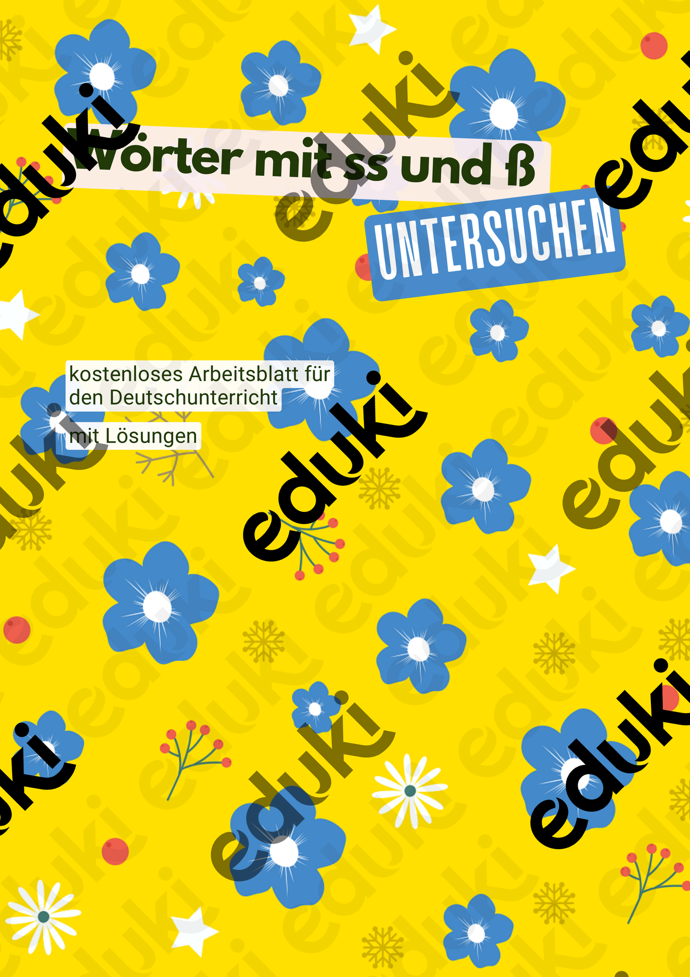 Wörter mit ss und ß untersuchen – Unterrichtsmaterial im Fach Deutsch