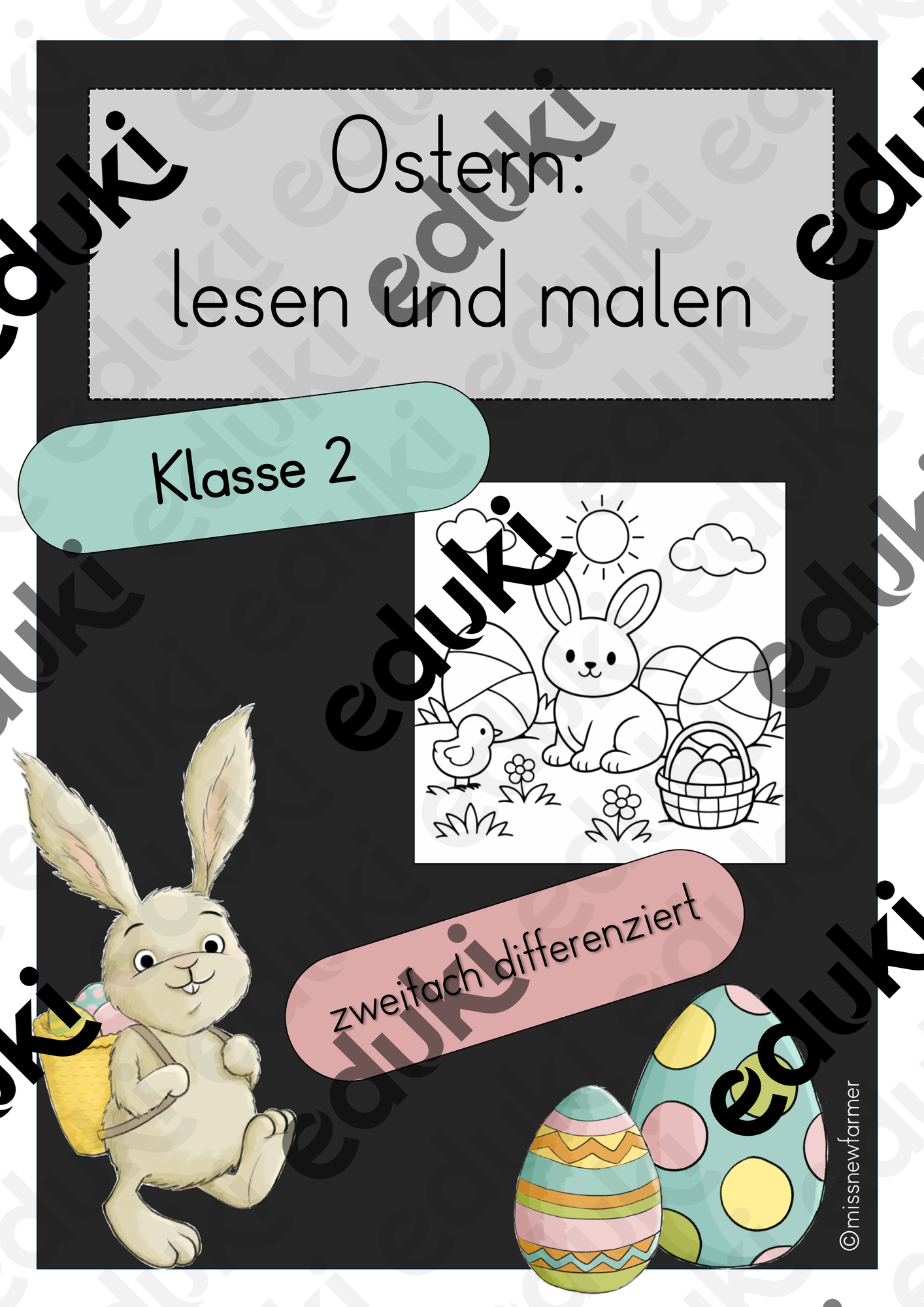 Lesen und malen - Ostern Edition - 2. Klasse – Unterrichtsmaterial im