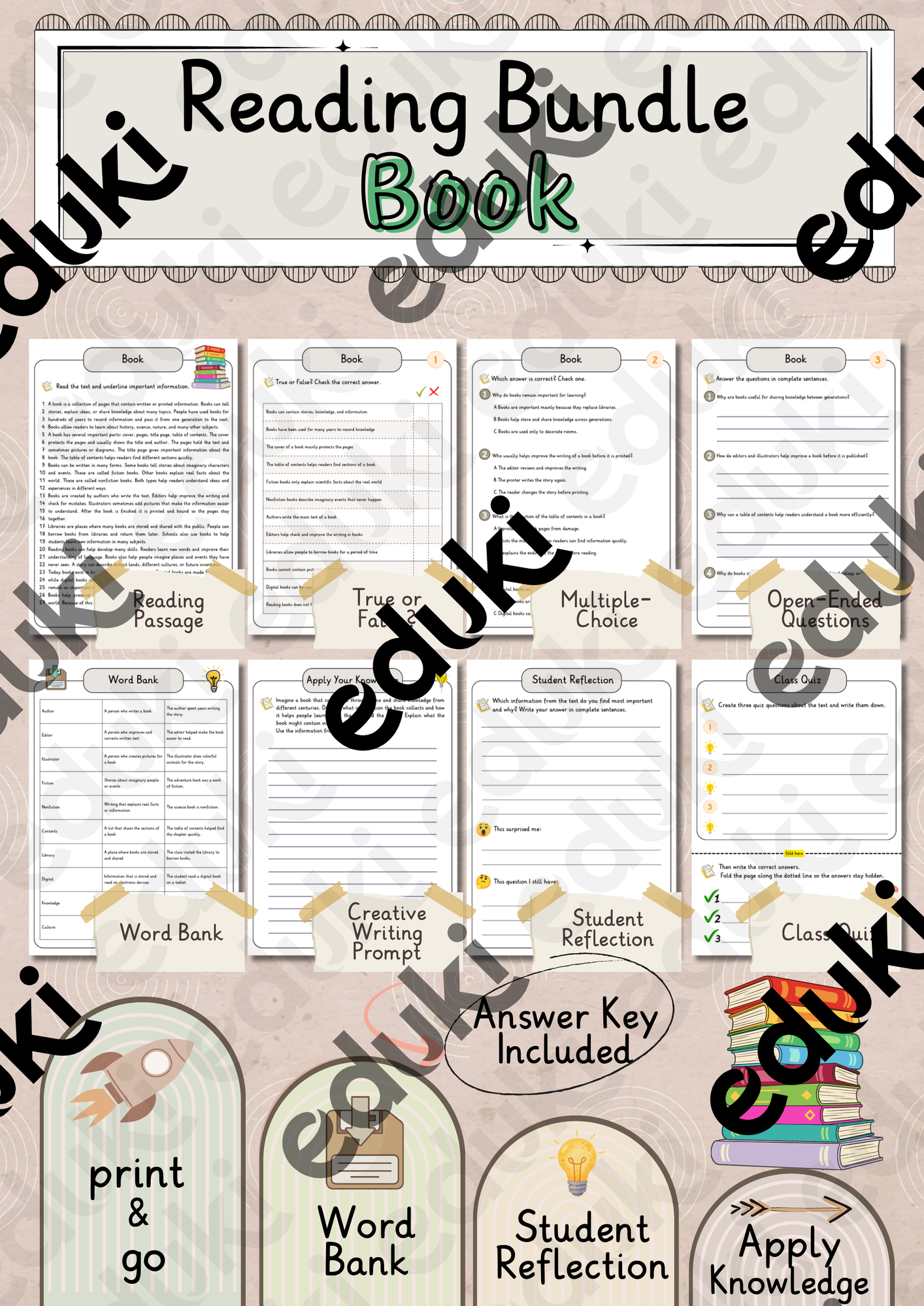 Book Premium Reading Comprehension Activities Bundle ...