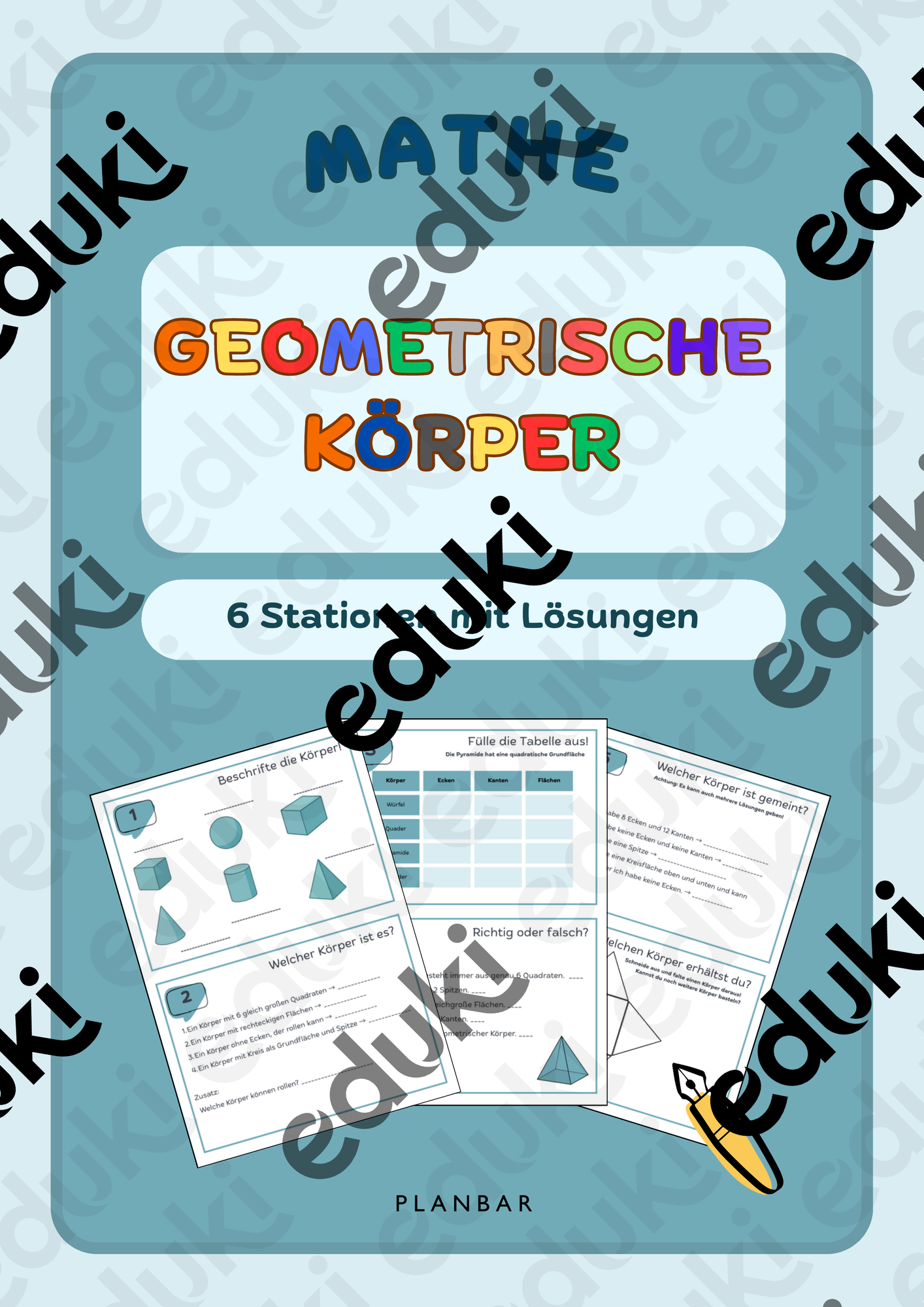 Mathe: Geometrische Körper - 6 Stationen mit Lösungen ...