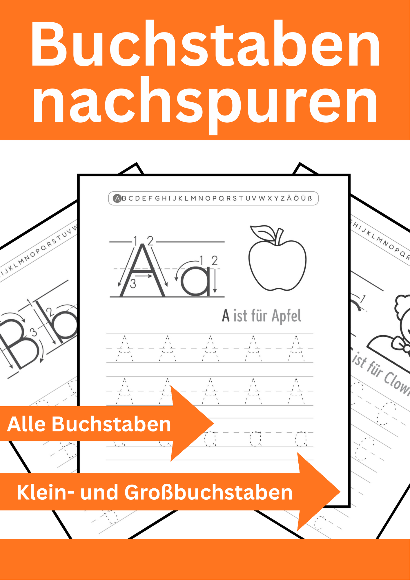Buchstaben nachspuren ️ Druckschrift lernen – Unterrichtsmaterial im