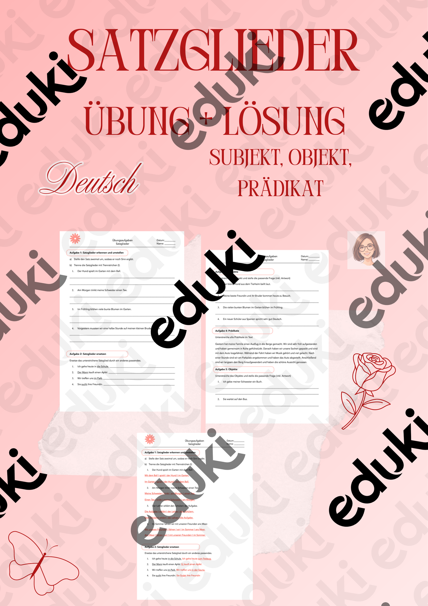 Satzglieder: Subjekt, Prädikat, Objekt - Übungen – Unterrichtsmaterial