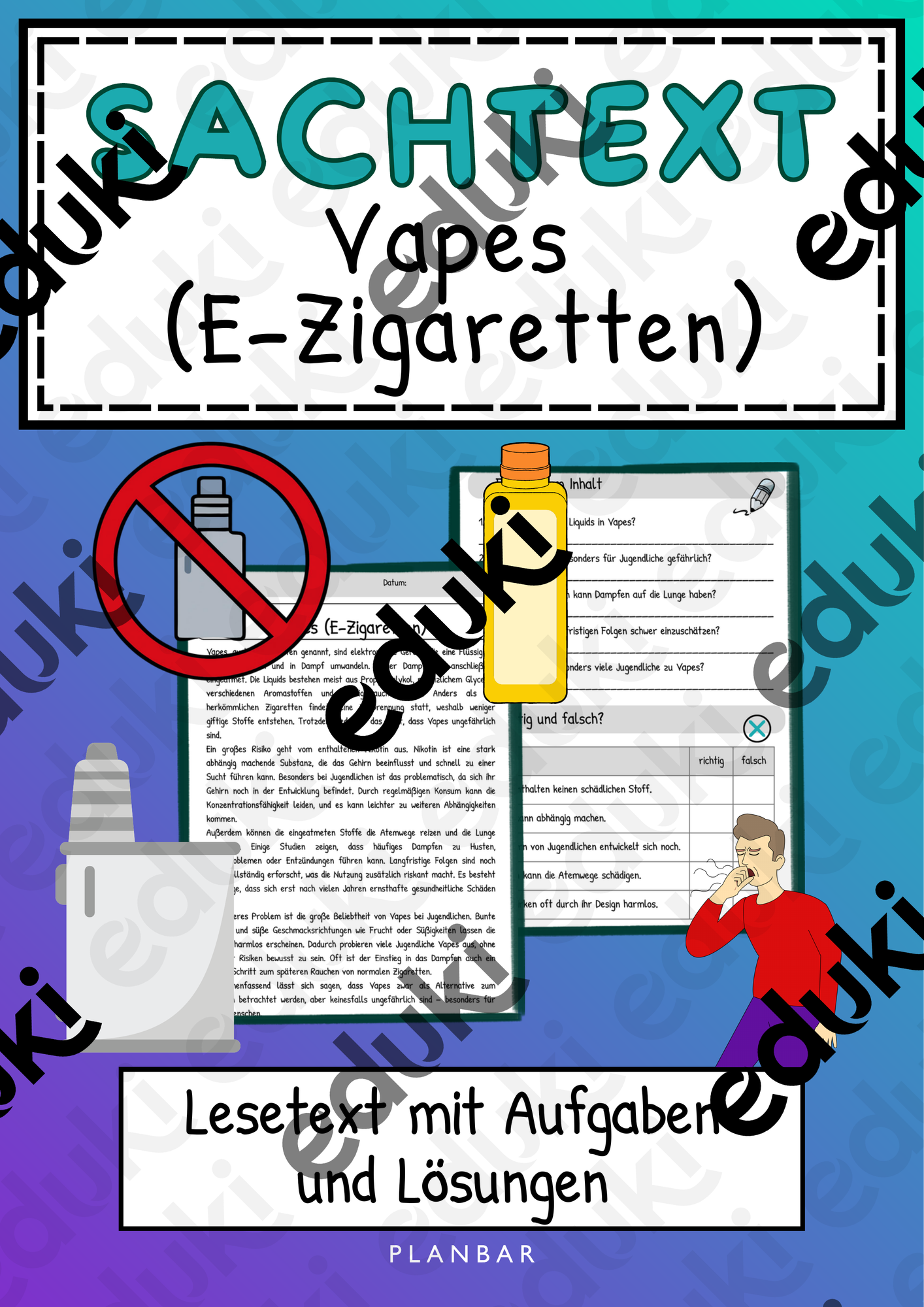 Sachtext: Vapes (E-Zigaretten) - 8./9. Klasse  Unterrichtsmaterial im Fach  Deutsch