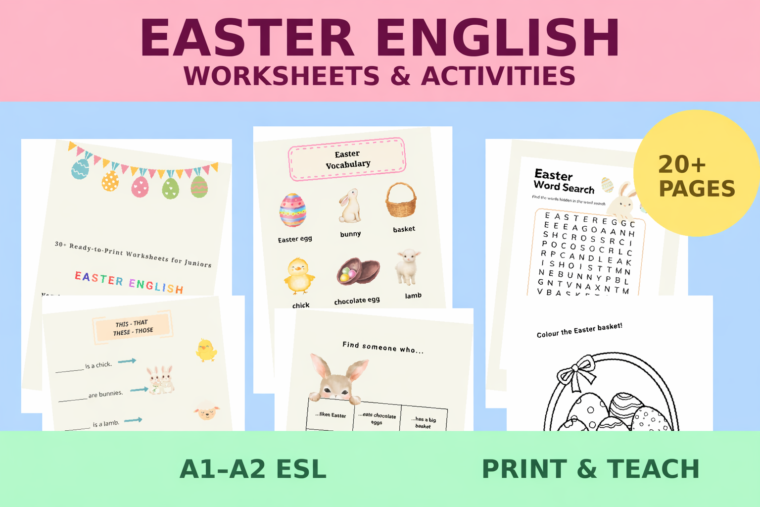 Easter English Worksheets for Juniors | Vocabulary, Grammar Activities ...