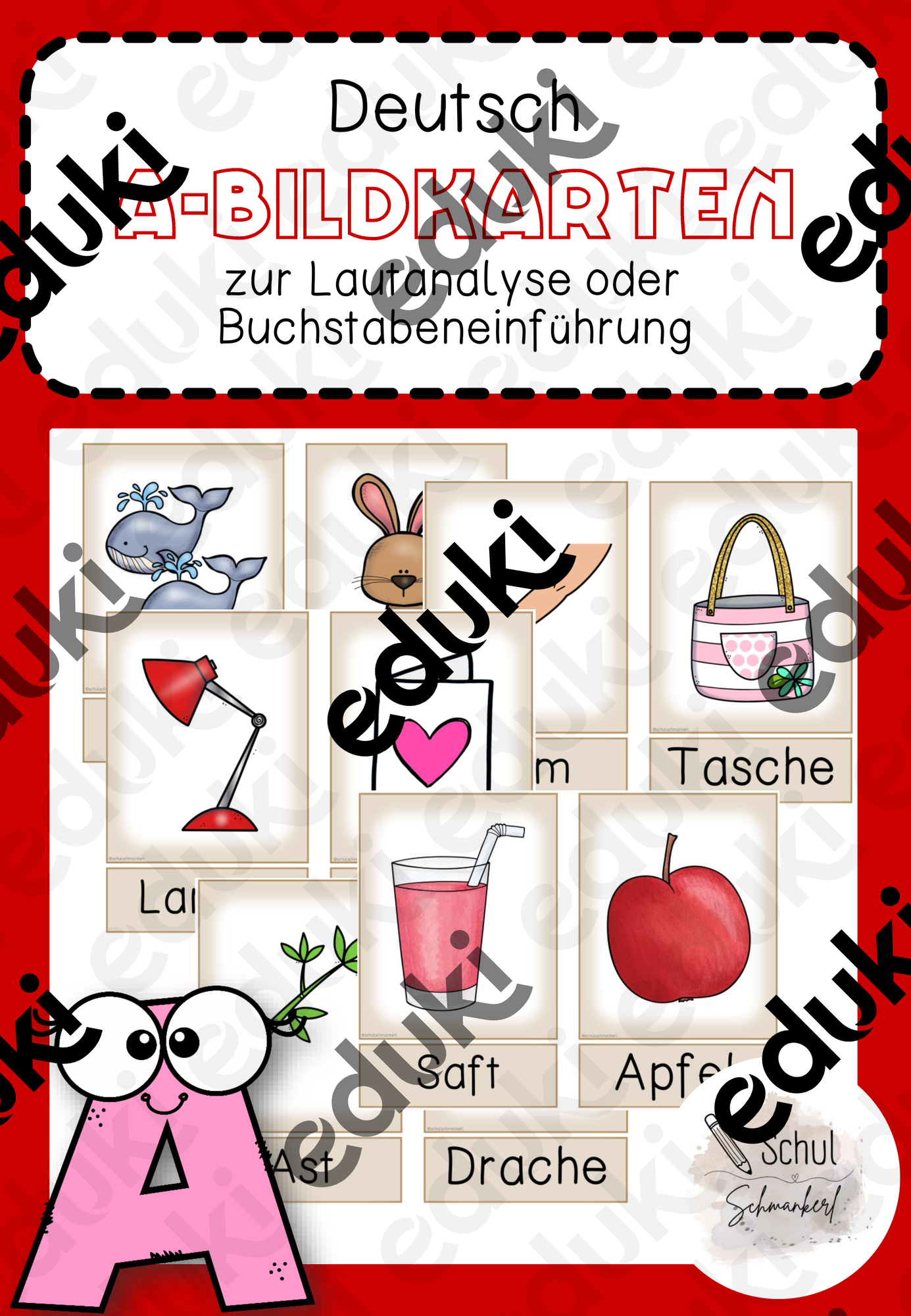 Lautgetreue Bildkarten zur Lautanalyse/Buchstabeneinführung (Aa