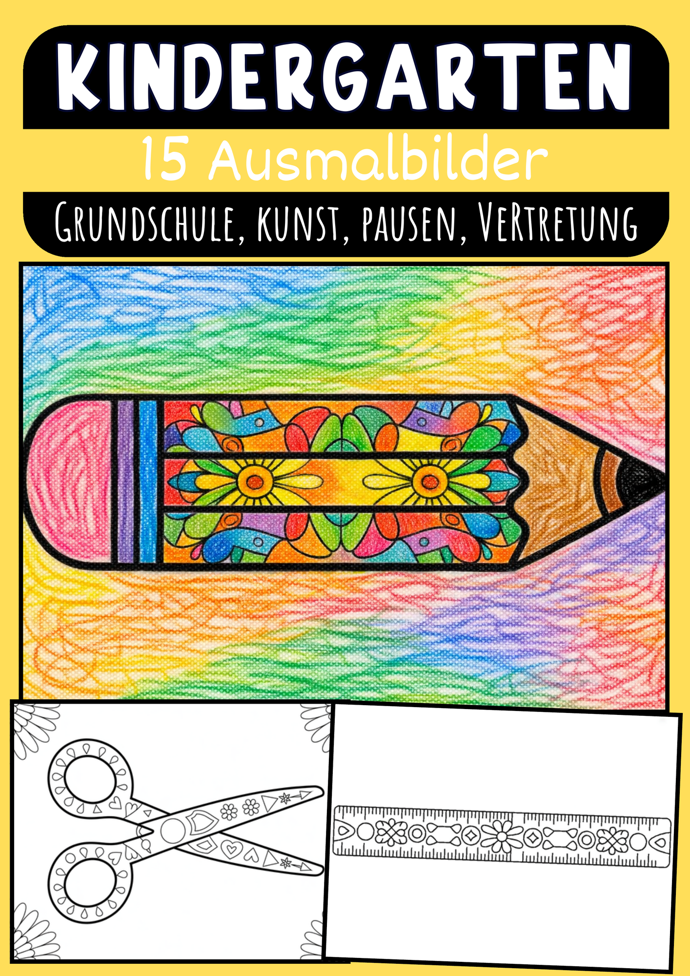 Kindergarten Mandalas für Kinder Ausmalbilder für Grundschule Kunst