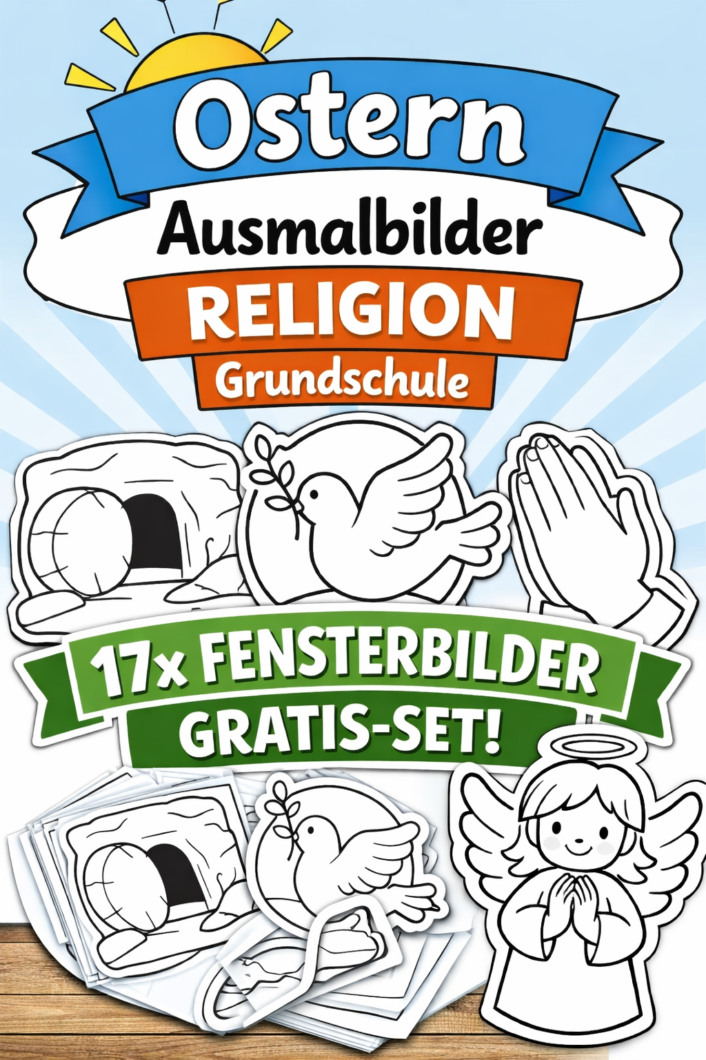 Ostern Ausmalbilder Religion Grundschule – 17 Fensterbilder
