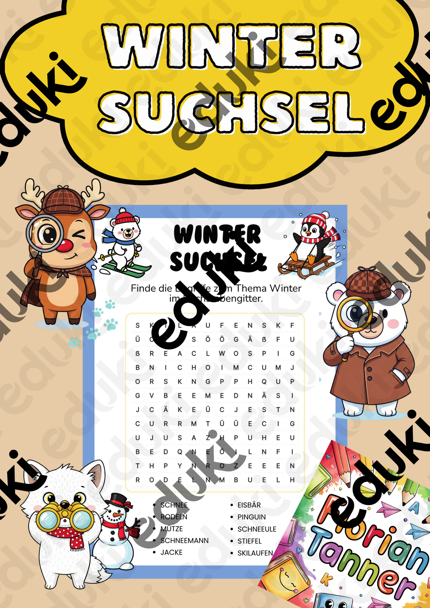 Winter Suchsel | Lösungen | Grundschule – Unterrichtsmaterial im Fach
