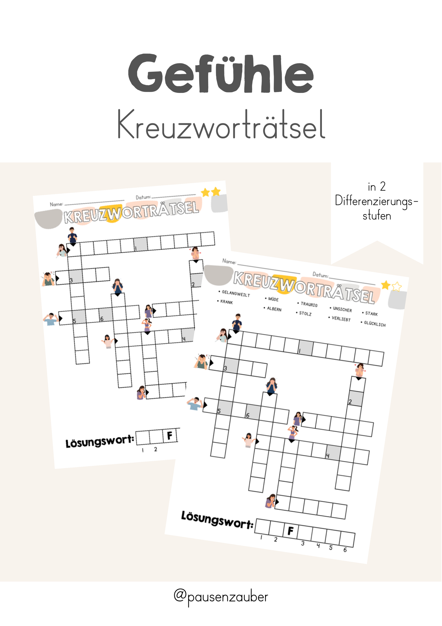 Gefhle - Kreuzwortrtsel