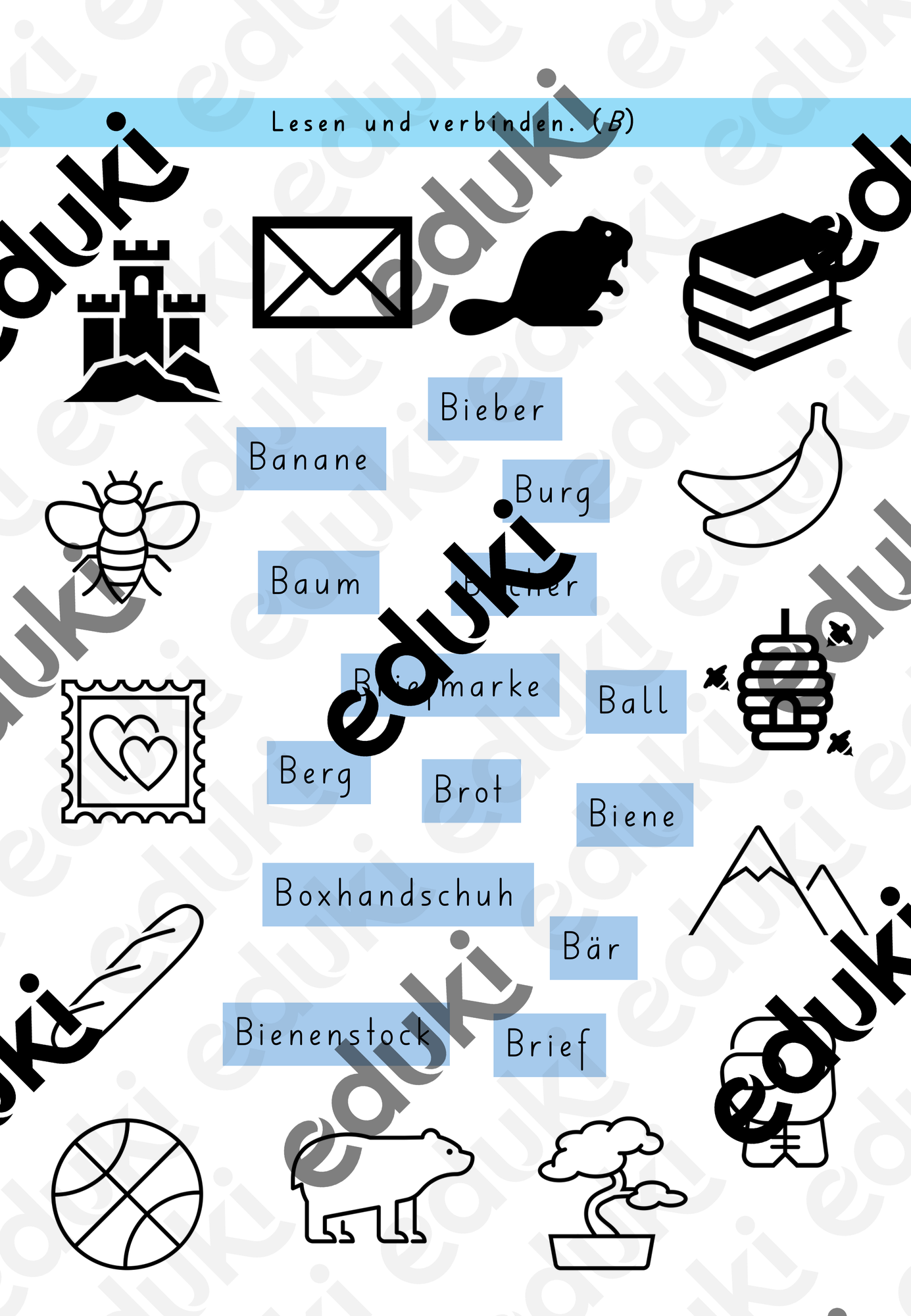 Lesen und verbinden (Wörter) – Unterrichtsmaterial im Fach Deutsch