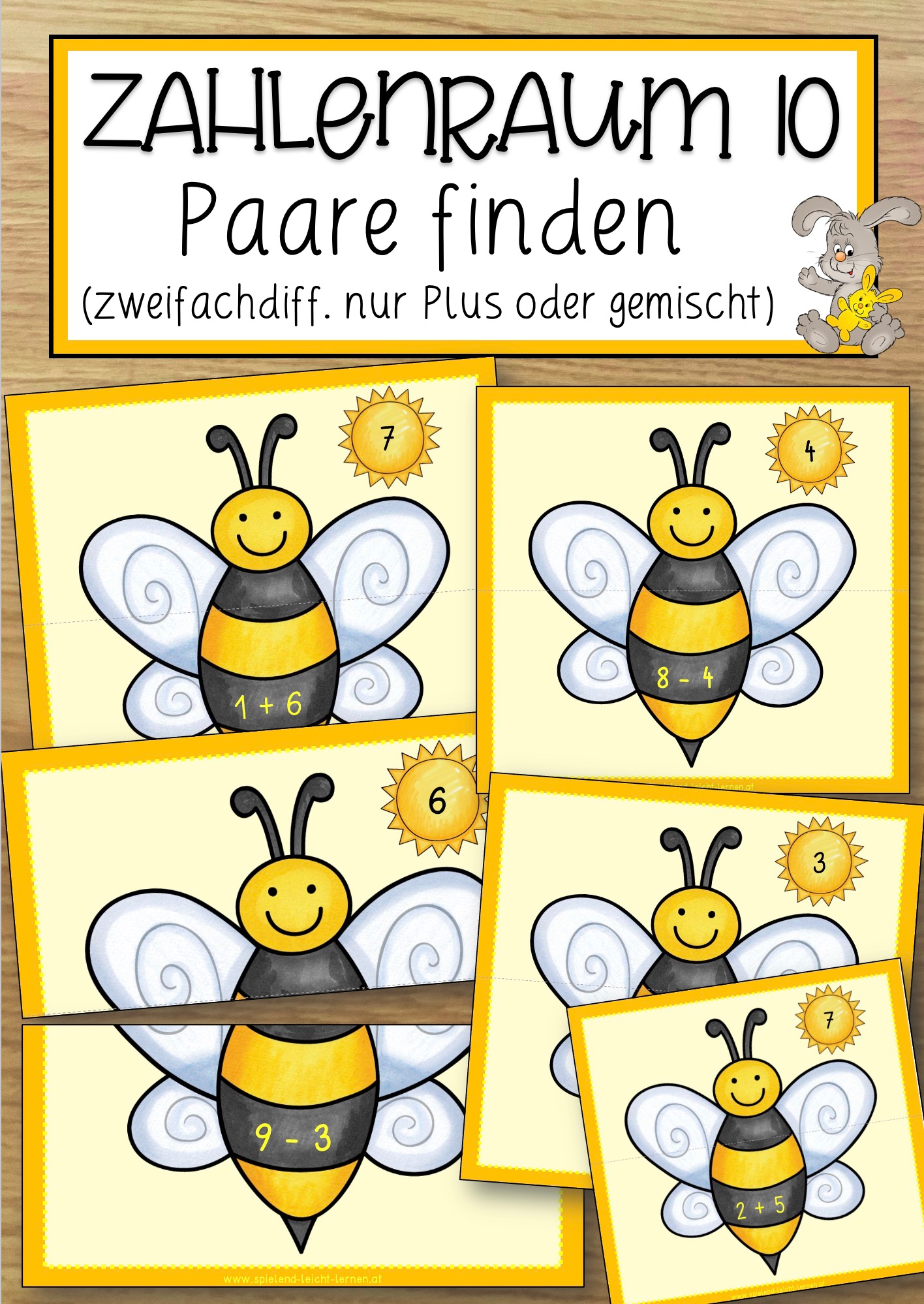 Zahlenraum 10 Paare finden (zweifachdiff. nur Plus oder gemischt ...